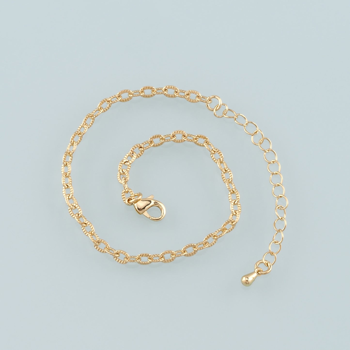 Gold Adjustable Chain,18K Gold Filled Oval Bracelet,Semi Finished Bracelets,Bracelets for Jewelry Making