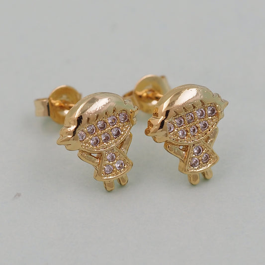 1pair 18K Gold Filled Girl Earrings,Gold Earrings,Dainty Earrings