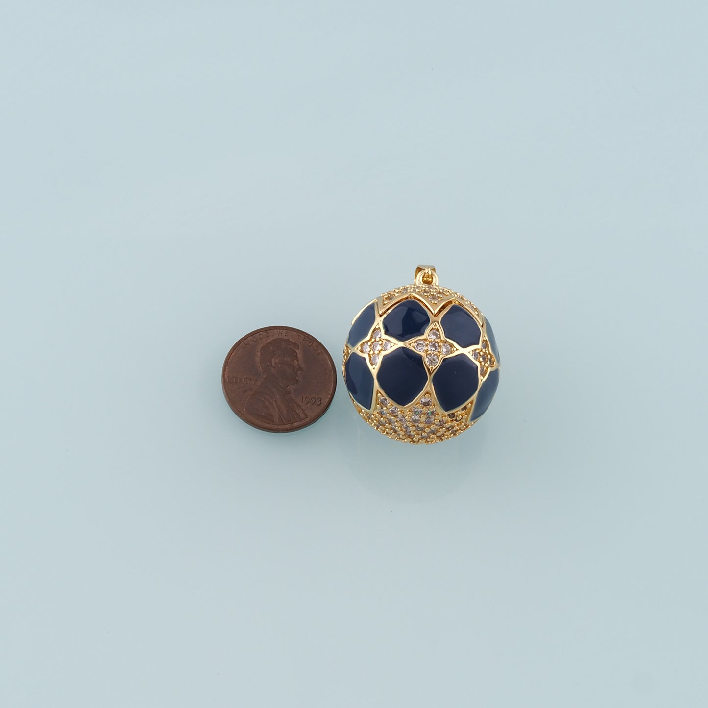 Gold Ball Charms,18K Gold Filled Round Pendant,Enamel Round Charm Bracelet Necklace for DIY Jewelry Making Supply
