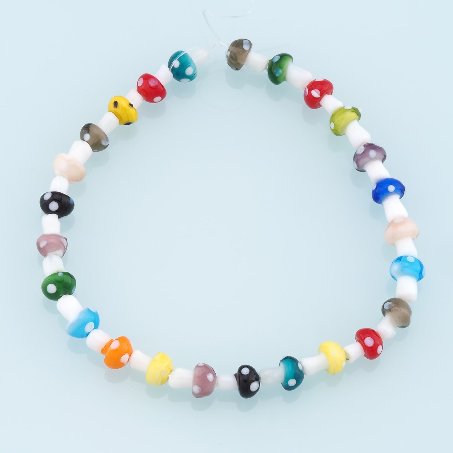 Mixed 25pcs Glass Mushroom Beads,Mushroom Bead,Lampwork Colorful Mushroom Beads for DIY Jewelry Making Supply,Random Colors