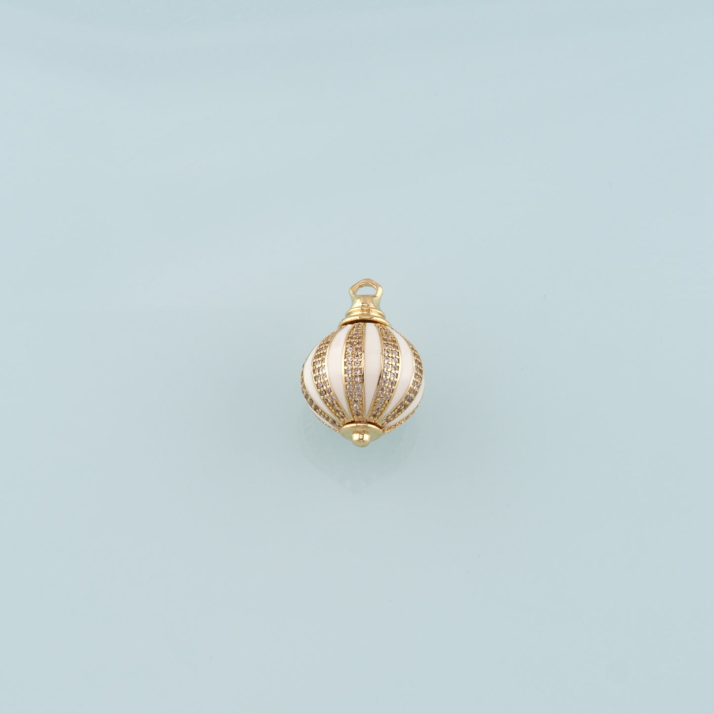 Gold Ball Charms,18K Gold Filled Round Pendant,Enamel Round Charm Bracelet Necklace for DIY Jewelry Making Supply
