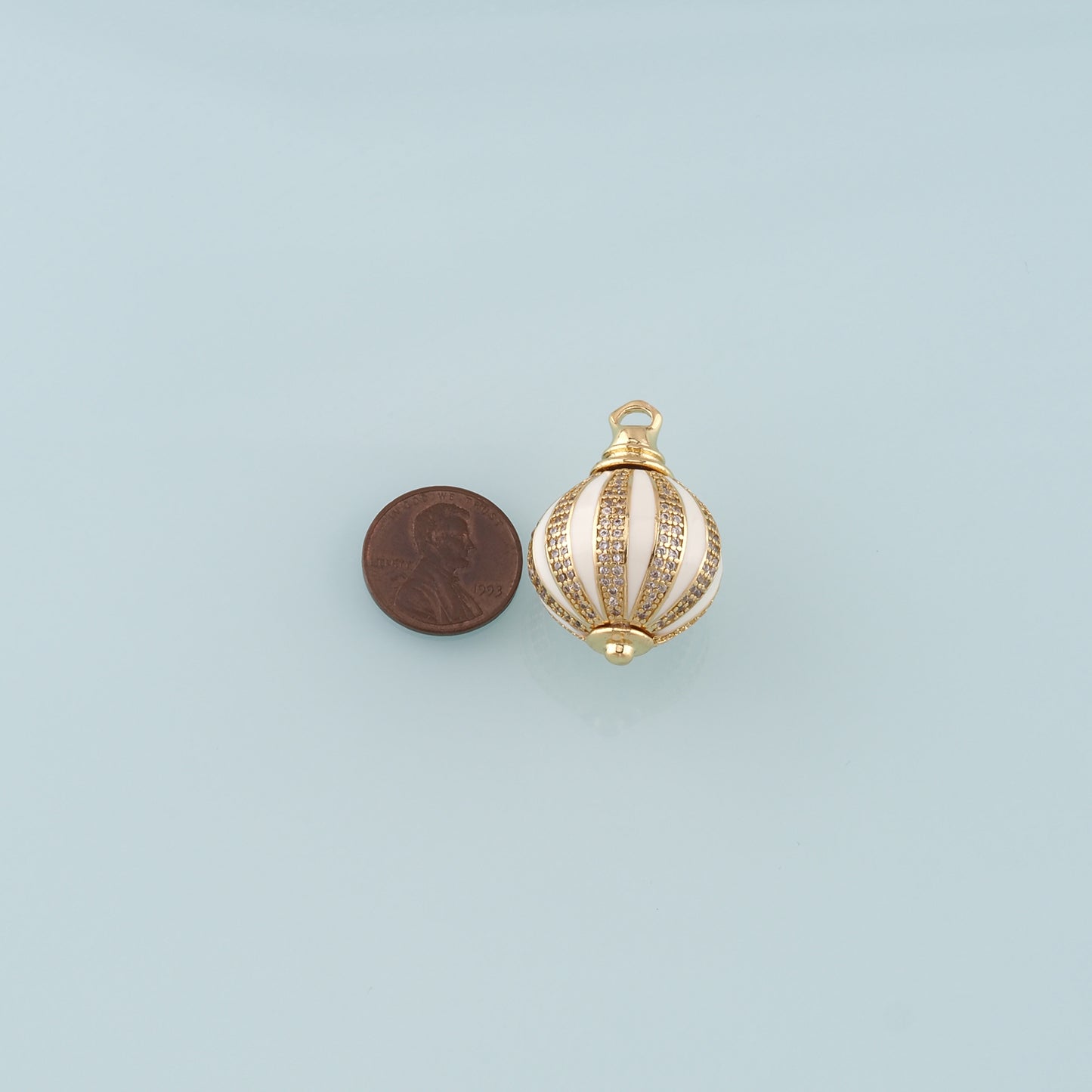 Gold Ball Charms,18K Gold Filled Round Pendant,Enamel Round Charm Bracelet Necklace for DIY Jewelry Making Supply