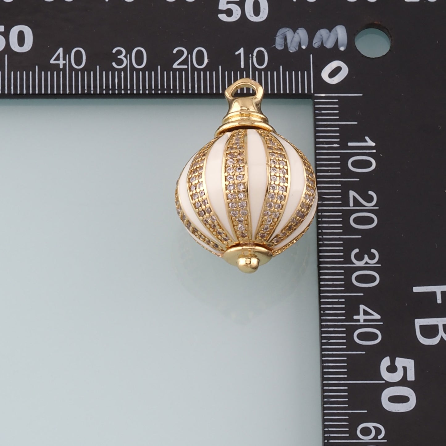 Gold Ball Charms,18K Gold Filled Round Pendant,Enamel Round Charm Bracelet Necklace for DIY Jewelry Making Supply