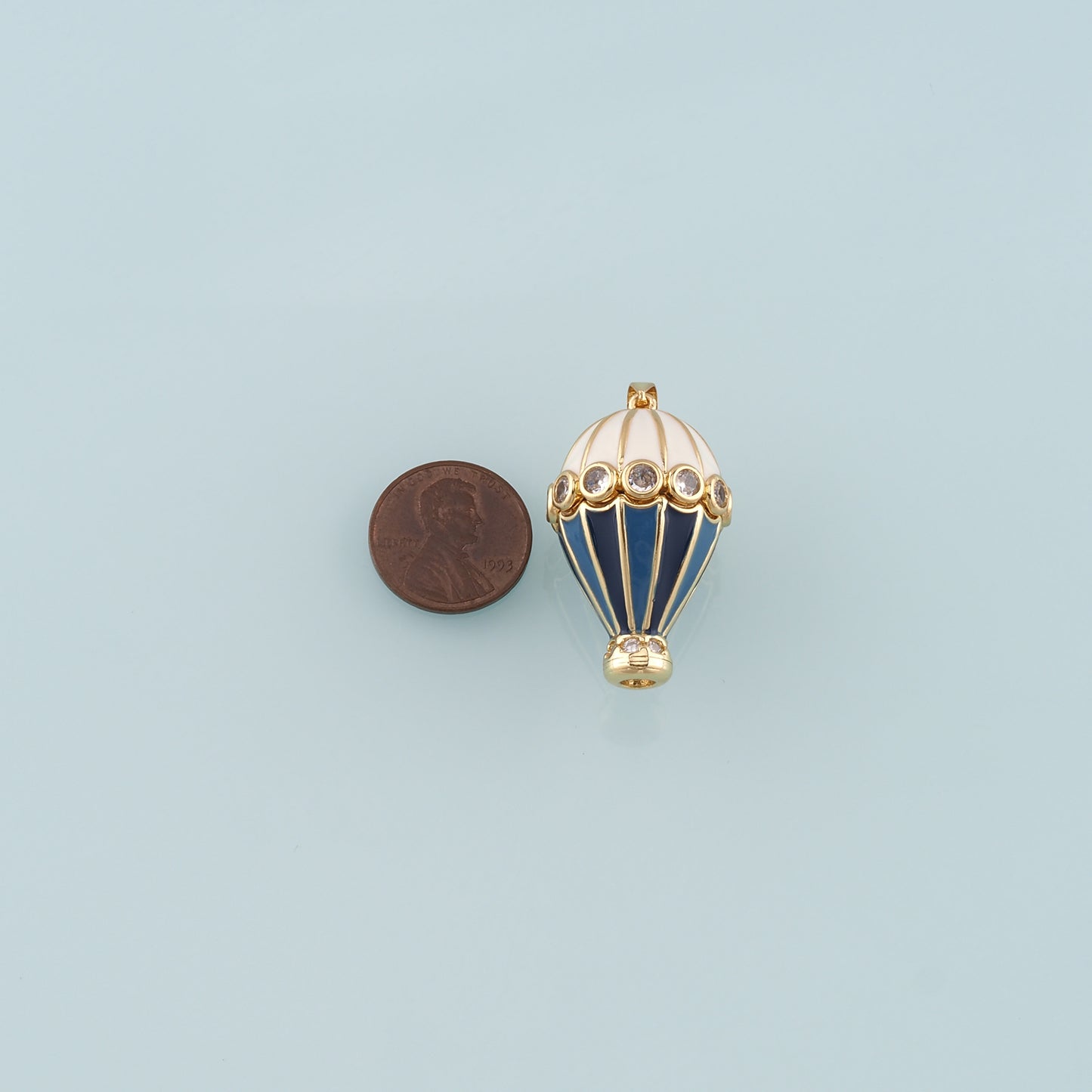 18K Gold Filled Hot air balloon Pendant,Enamel Hot air balloon Charm Bracelet Necklace for DIY Jewelry Making Supply
