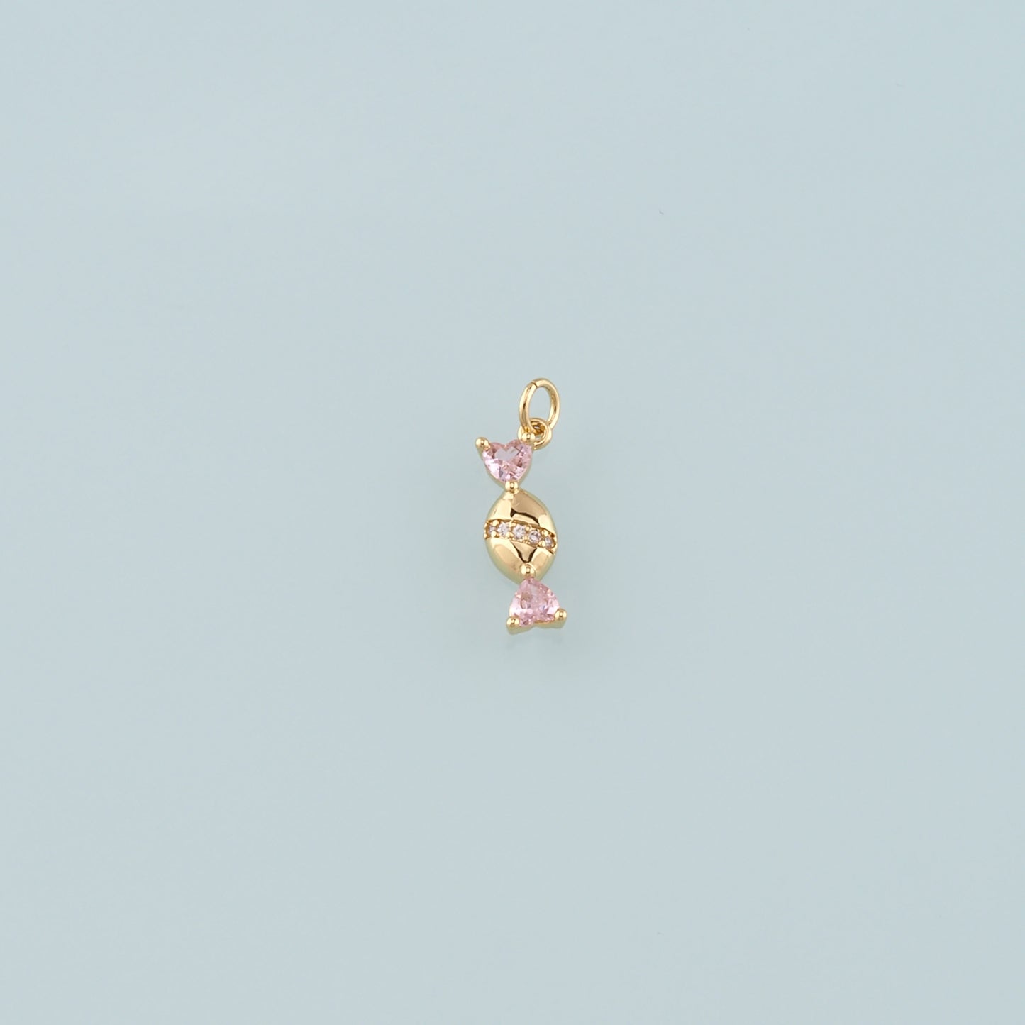 18K Gold Filled Candy Pendant,CZ Micro Pave Candy Charm Bracelet Necklace for DIY Jewelry Making Supply