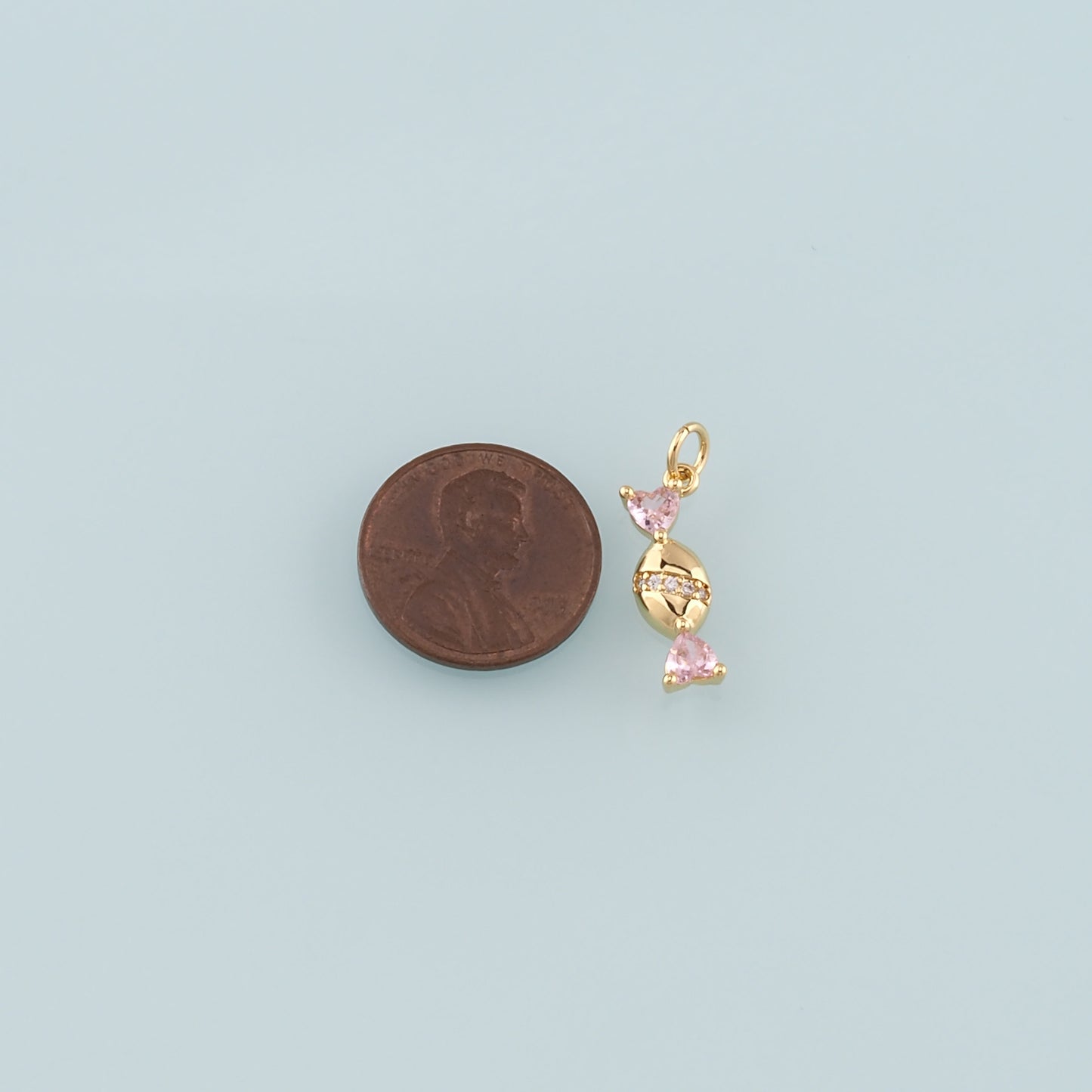 18K Gold Filled Candy Pendant,CZ Micro Pave Candy Charm Bracelet Necklace for DIY Jewelry Making Supply