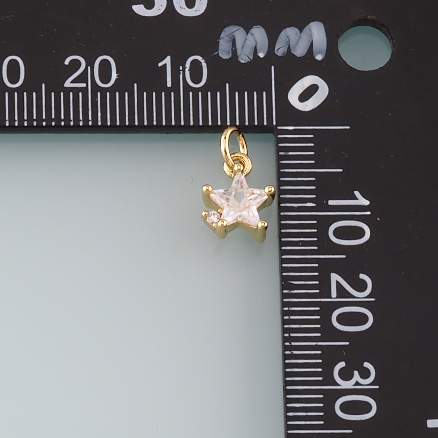18K Gold Filled Star Pendant,CZ Micro Pave Celestial Charm Bracelet Necklace for DIY Jewelry Making Supply