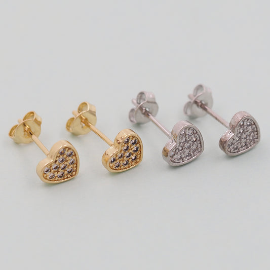 1pair 18K Gold Filled Heart Earrings,Gold Earrings,Dainty Earrings