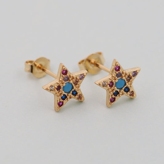 1pair 18K Gold Filled Star Earrings,Gold Earrings,Dainty Earrings
