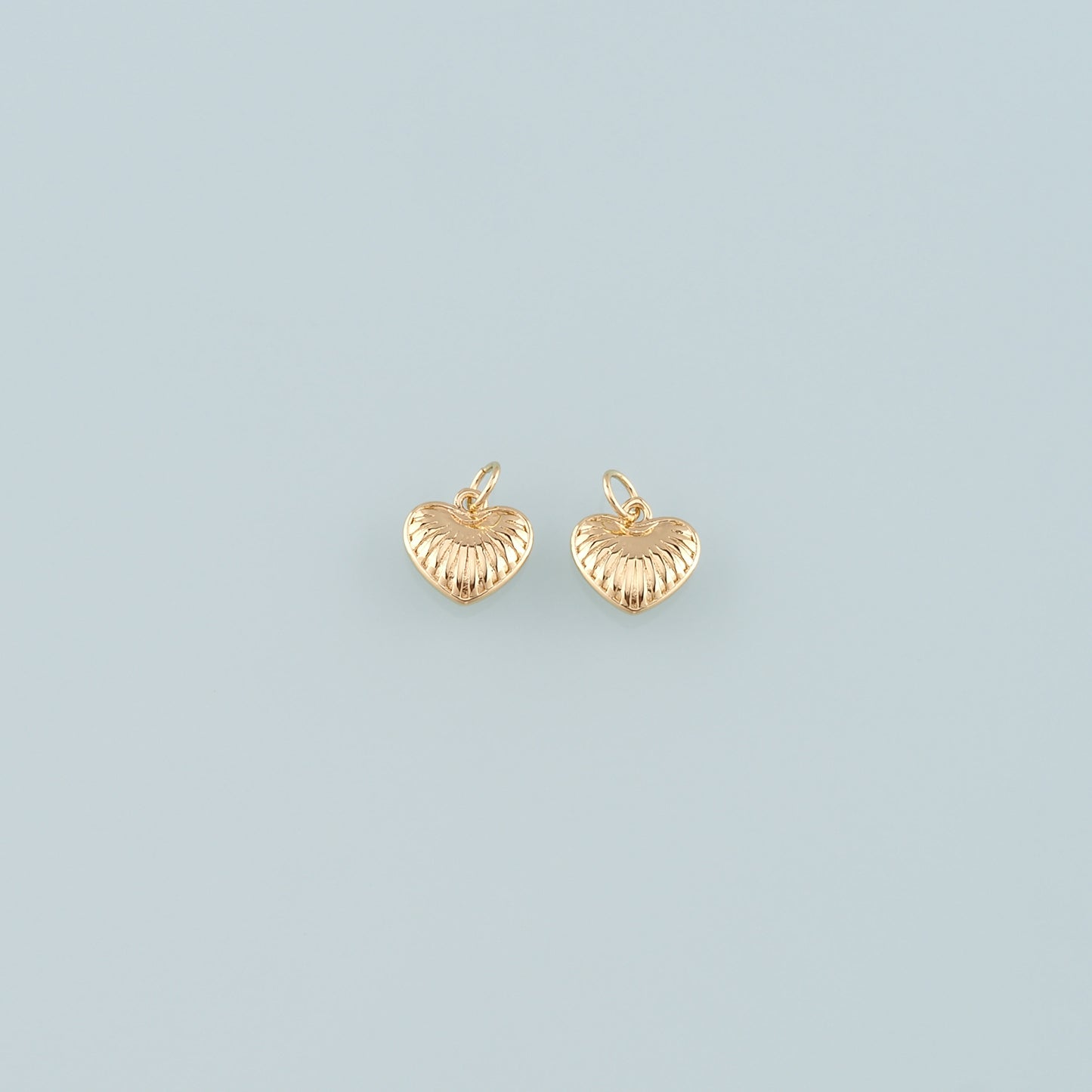 Gold Heart Charms,18K Gold Filled Heart Pendant,Dainty Heart Charm Bracelet Necklace for DIY Jewelry Making Supply