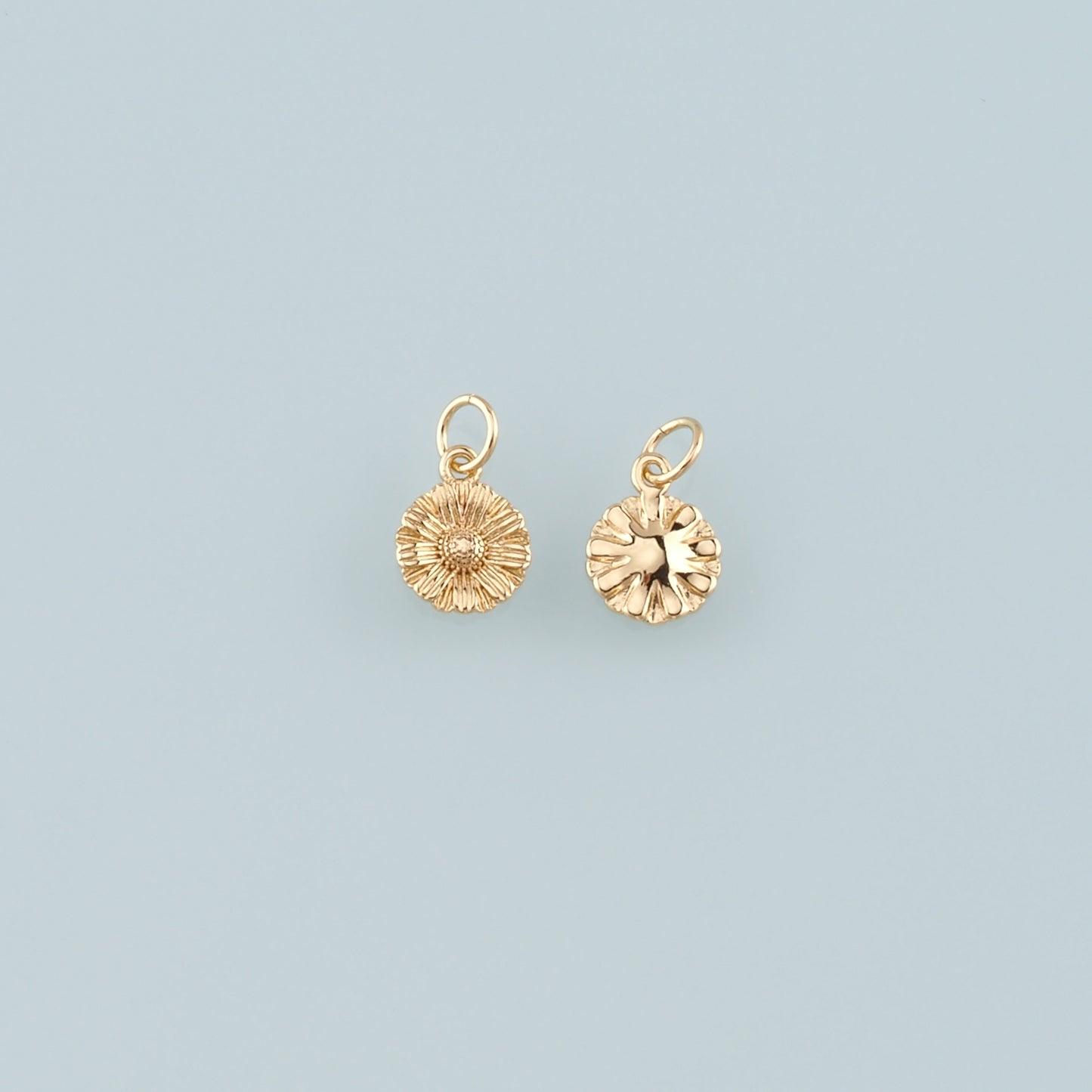 Gold Daisy Charms,18K Gold Filled Daisy Pendant,Sunflower Charm Bracelet Necklace for DIY Jewelry Making Supply