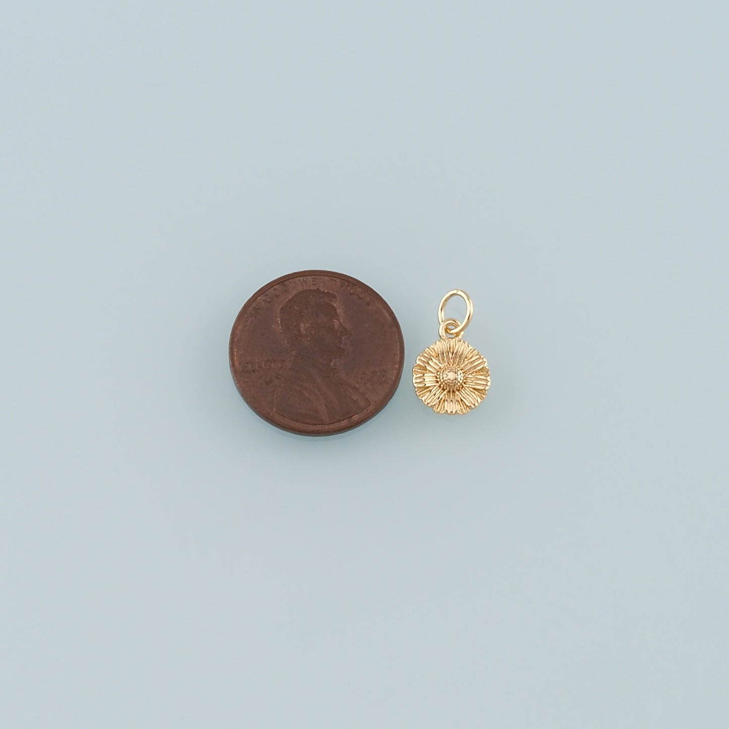 Gold Daisy Charms,18K Gold Filled Daisy Pendant,Sunflower Charm Bracelet Necklace for DIY Jewelry Making Supply