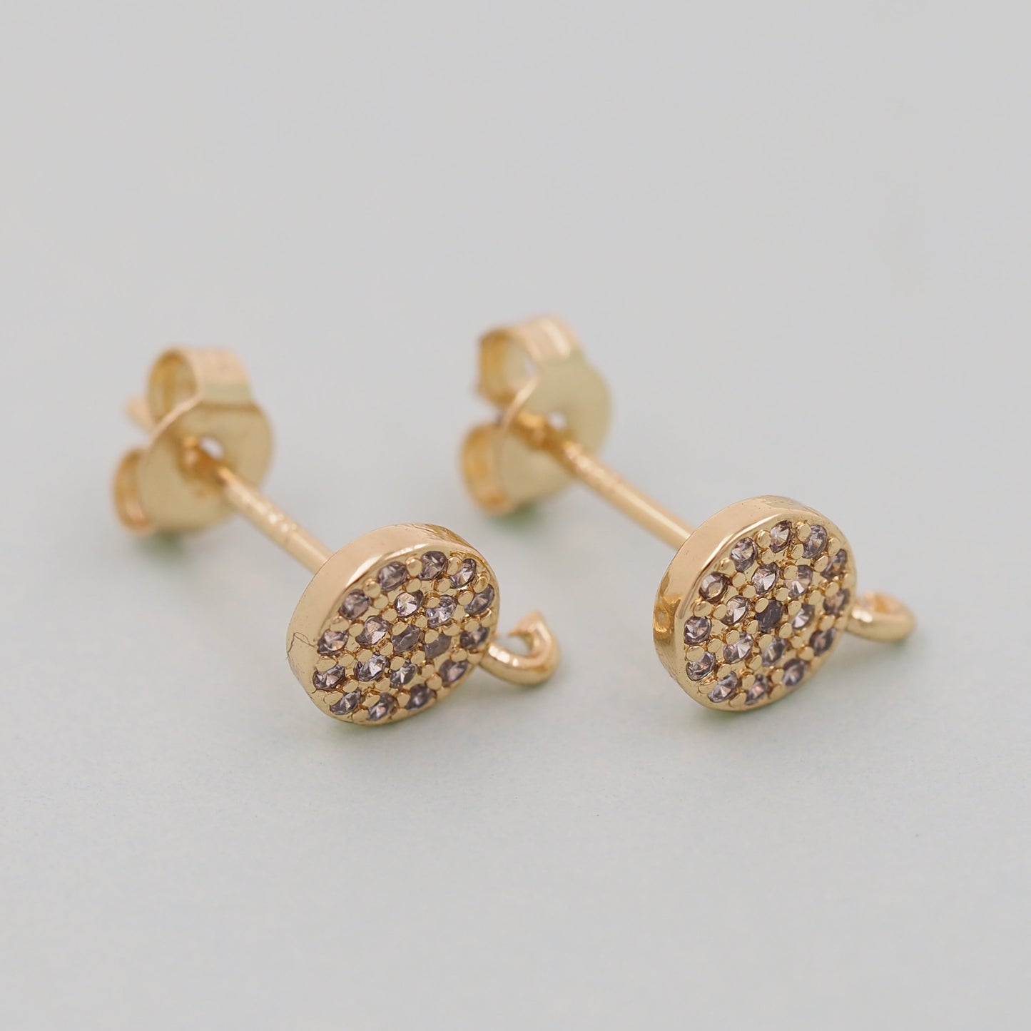 1pair 18K Gold Filled Evil Eye Earrings,Gold Round Earrings,Dainty Earrings