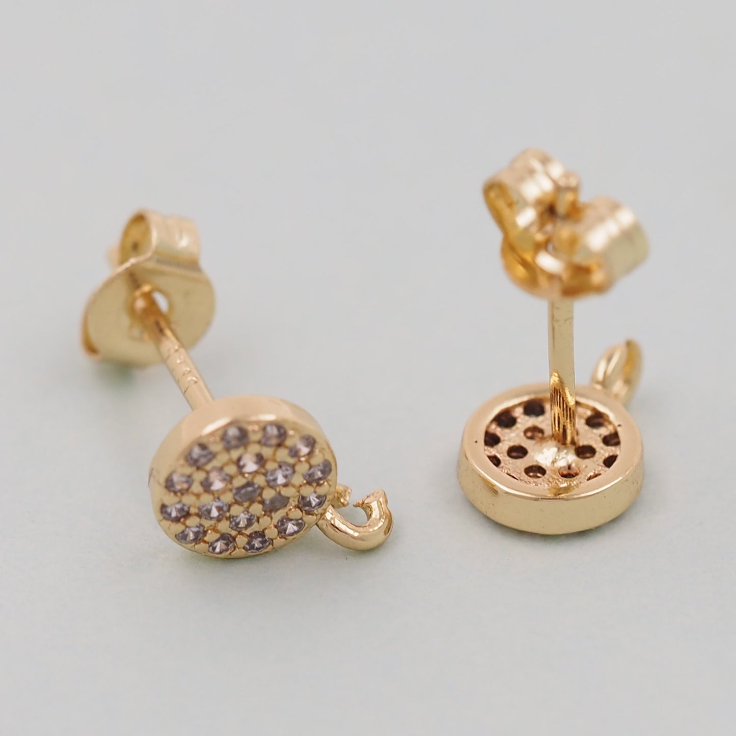 1pair 18K Gold Filled Evil Eye Earrings,Gold Round Earrings,Dainty Earrings