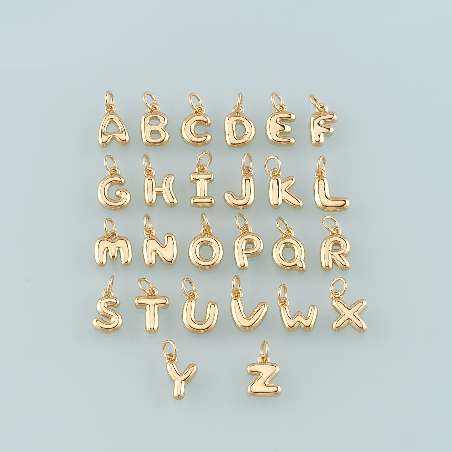 Gold letter Charms,18K Gold Filled letter Pendant,Initial Charm Bracelet Necklace for DIY Jewelry Making Supply