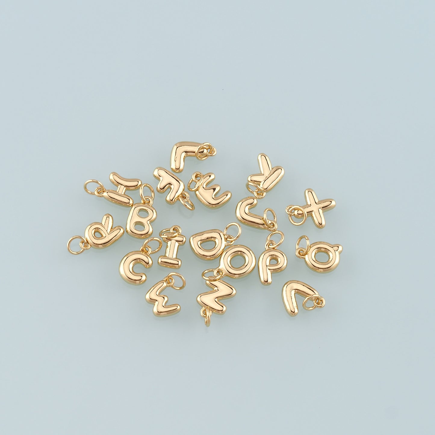 Gold letter Charms,18K Gold Filled letter Pendant,Initial Charm Bracelet Necklace for DIY Jewelry Making Supply