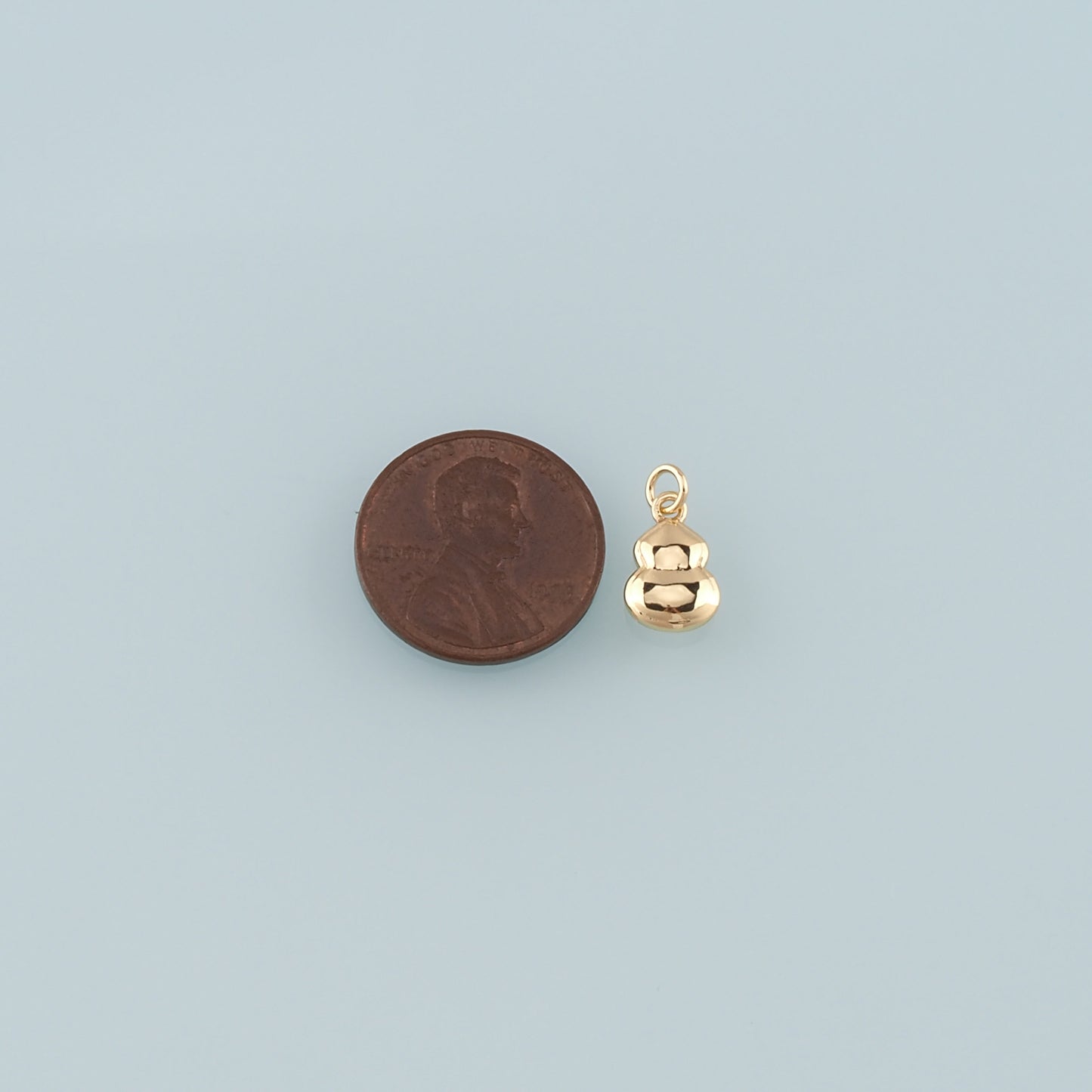 18K Gold Filled Gourd Pendant,Gourd Charm Bracelet Necklace for DIY Jewelry Making Supply