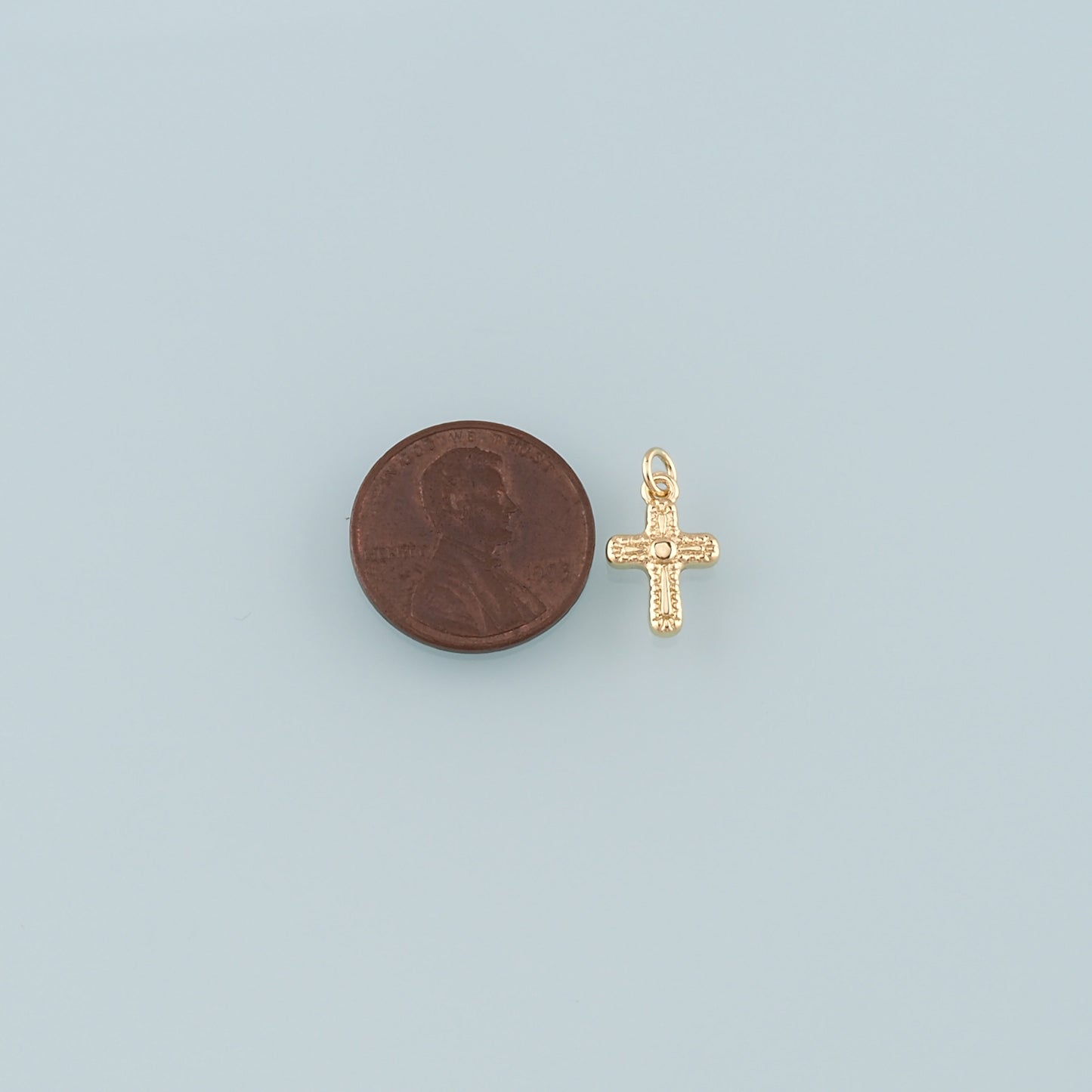 Gold Cross Charms,18K Gold Filled Cross Pendant,Religion Charm Bracelet Necklace for DIY Jewelry Making Supply