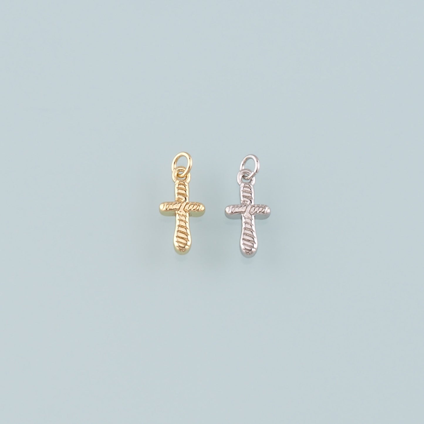 Gold Cross Charms,18K Gold Filled Cross Pendant,Religion Charm Bracelet Necklace for DIY Jewelry Making Supply