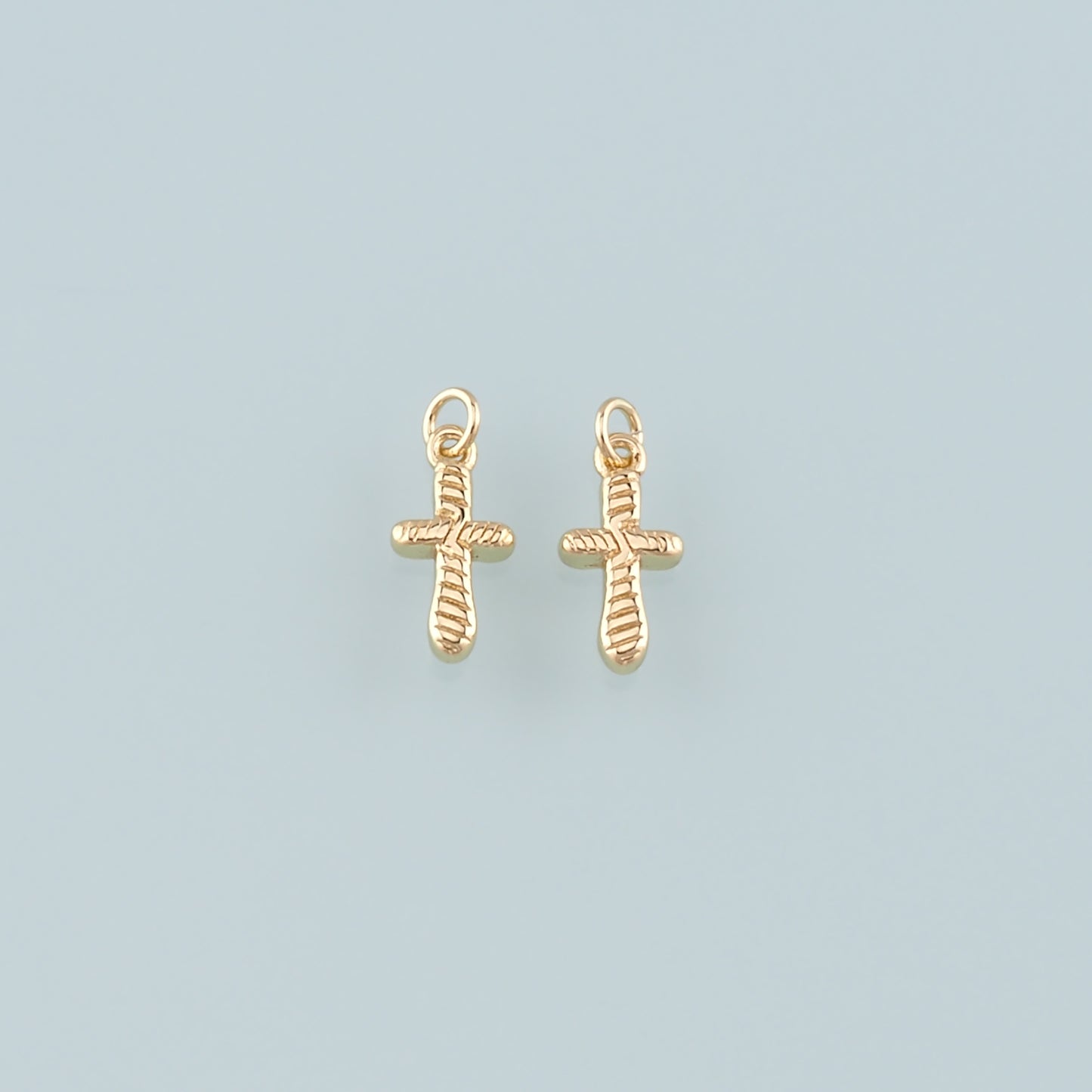 Gold Cross Charms,18K Gold Filled Cross Pendant,Religion Charm Bracelet Necklace for DIY Jewelry Making Supply