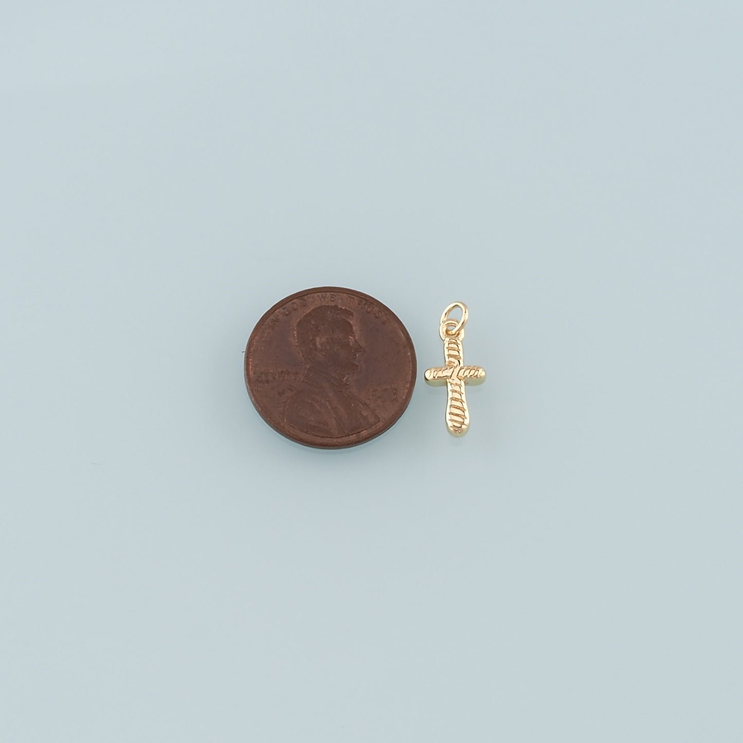 Gold Cross Charms,18K Gold Filled Cross Pendant,Religion Charm Bracelet Necklace for DIY Jewelry Making Supply