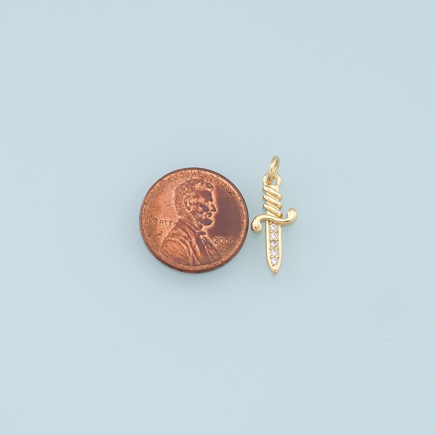 18K Gold Filled Dagger Pendant,Dagger Charm Bracelet Necklace for DIY Jewelry Making Supply