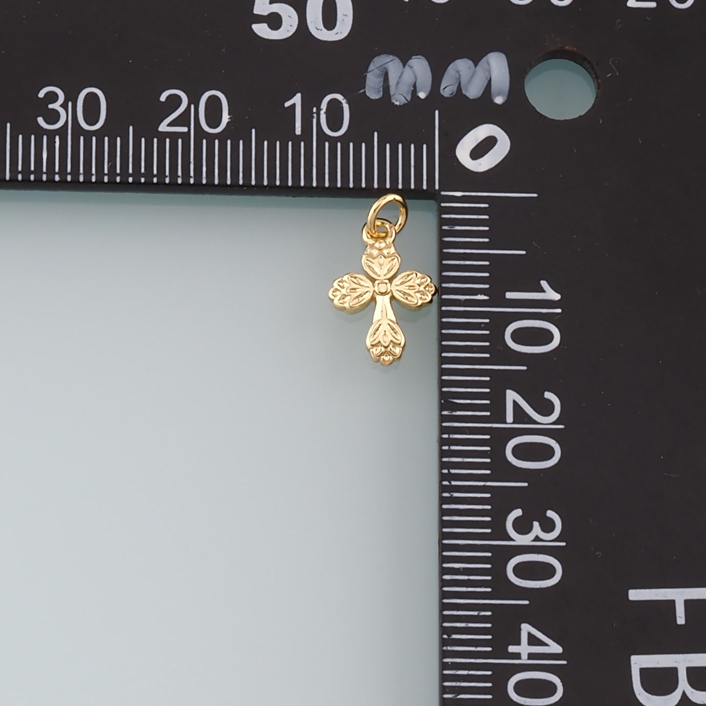 Gold Cross Charms,18K Gold Filled Cross Pendant,Religion Charm Bracelet Necklace for DIY Jewelry Making Supply