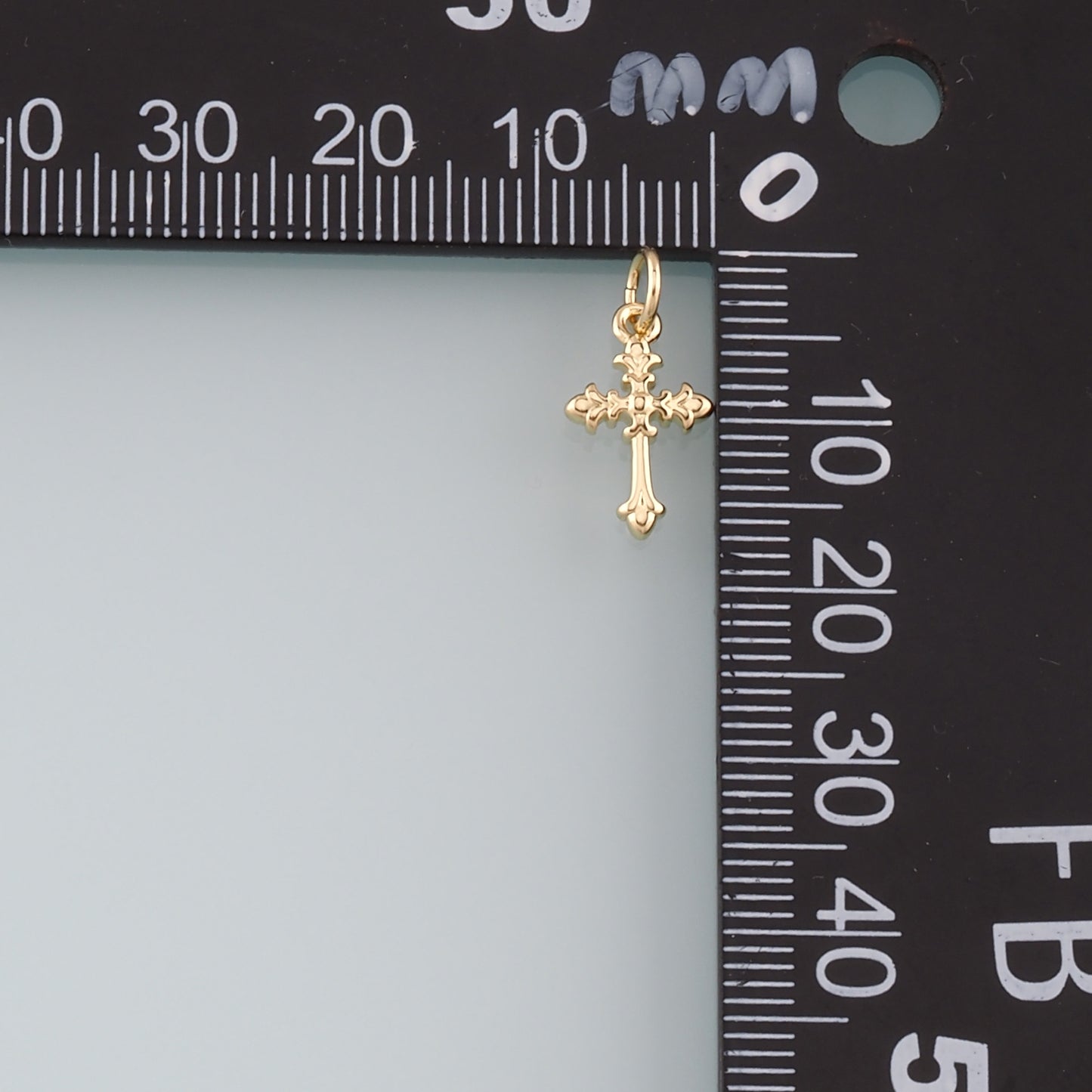 Gold Cross Charms,18K Gold Filled Cross Pendant,Religion Charm Bracelet Necklace for DIY Jewelry Making Supply
