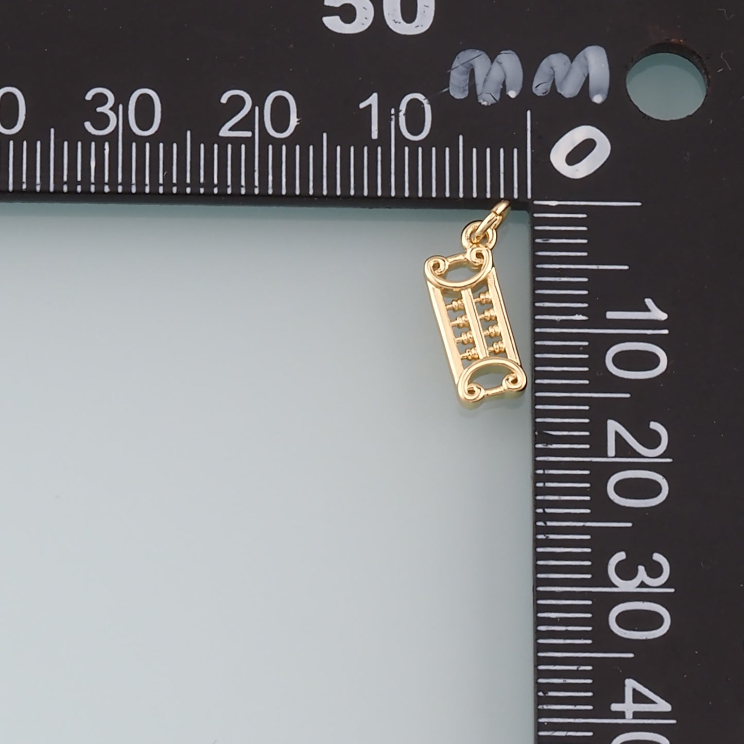 18K Gold Filled Abacus Pendant,Dainty Abacus Charm Bracelet Necklace for DIY Jewelry Making Supply