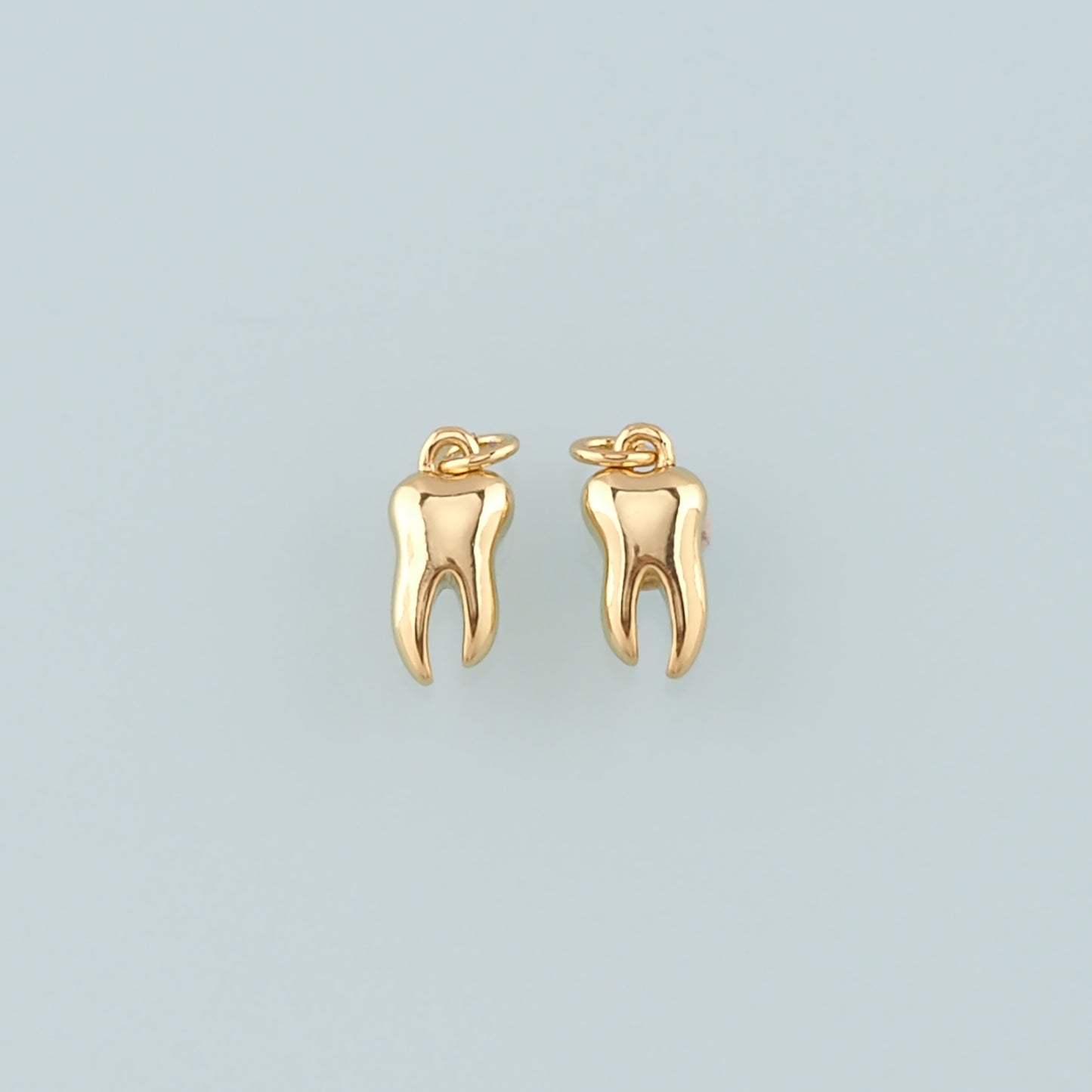 18K Gold Filled Teeth Pendant,Dainty Teeth Charm Bracelet Necklace for DIY Jewelry Making Supply
