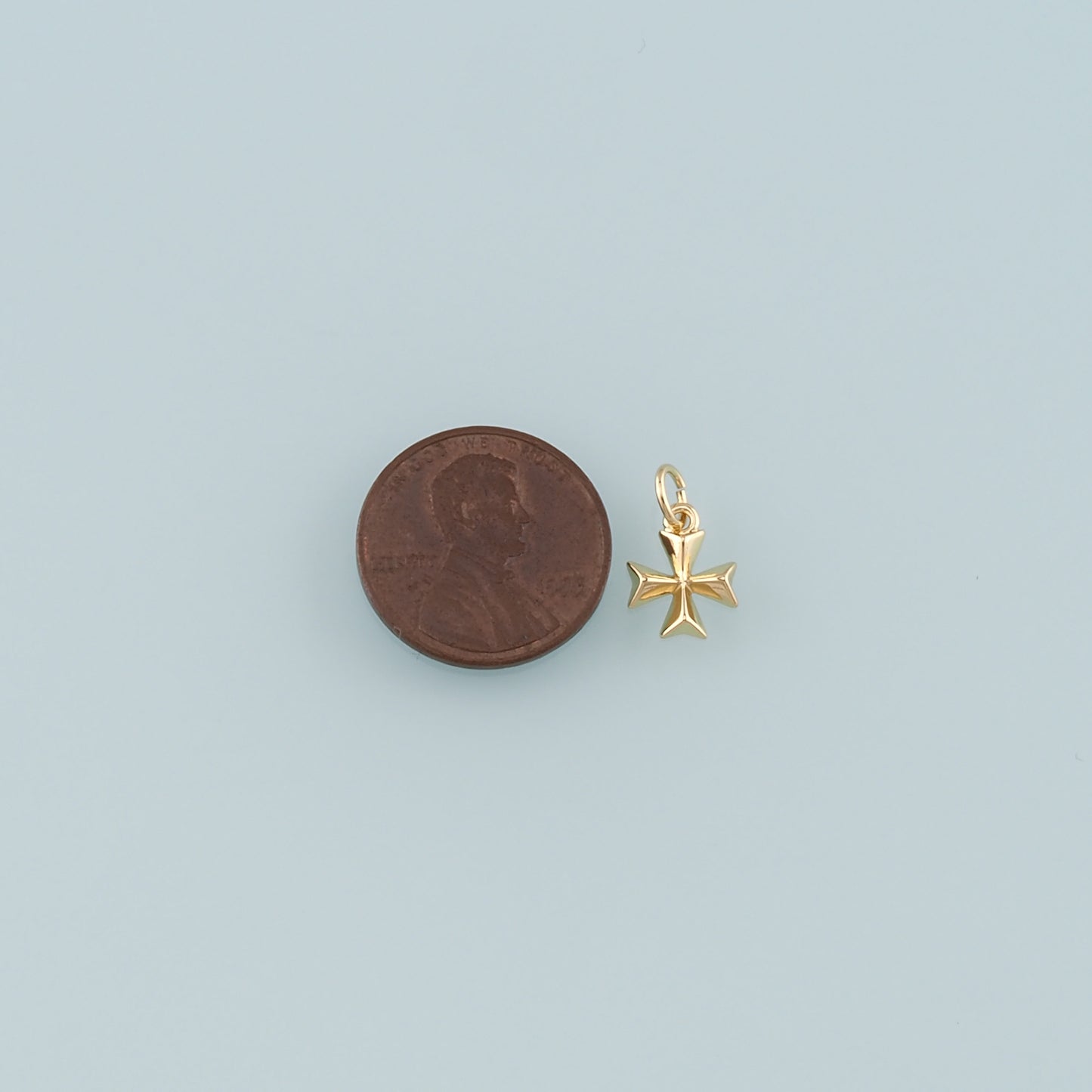 Gold Cross Charms,18K Gold Filled Cross Pendant,Religion Charm Bracelet Necklace for DIY Jewelry Making Supply