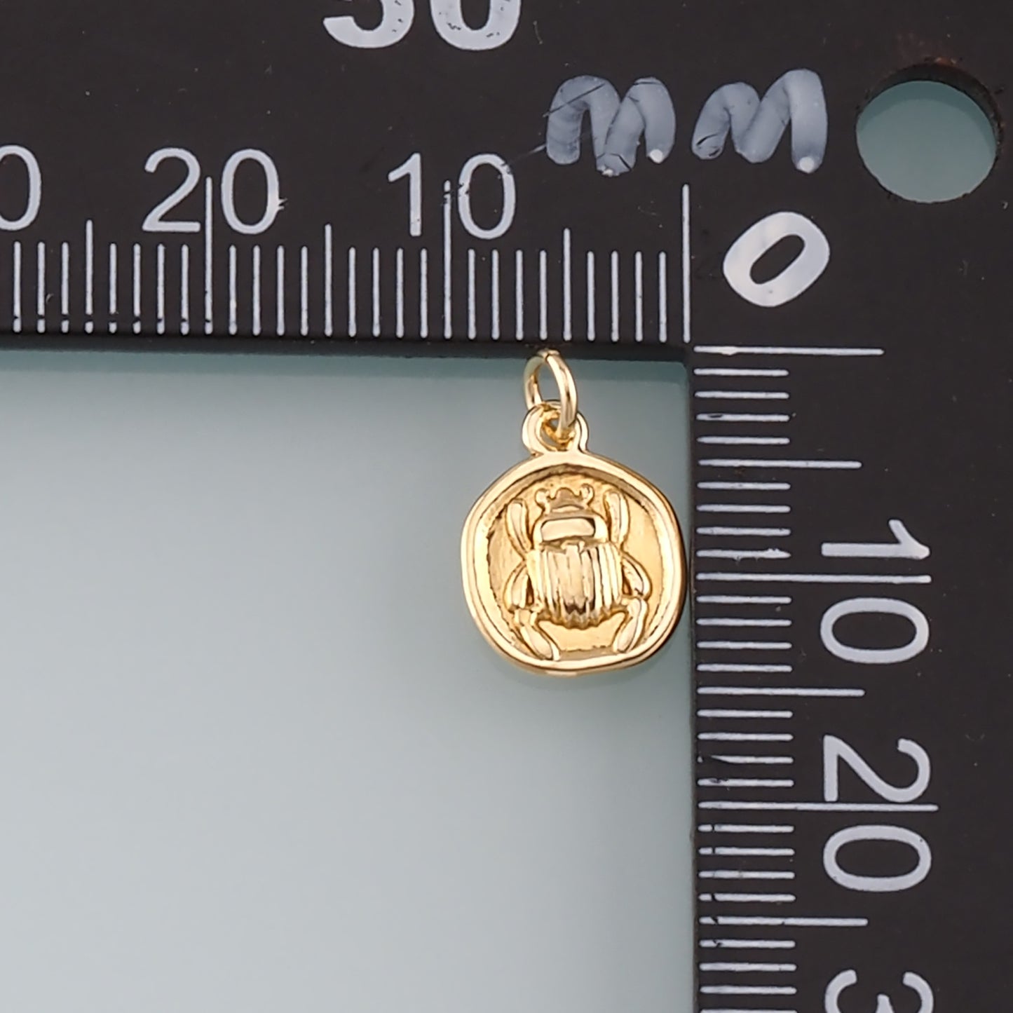 Gold Beetle Charms,18K Gold Filled Beetle Pendant,Insect Charm Bracelet Necklace for DIY Jewelry Making Supply