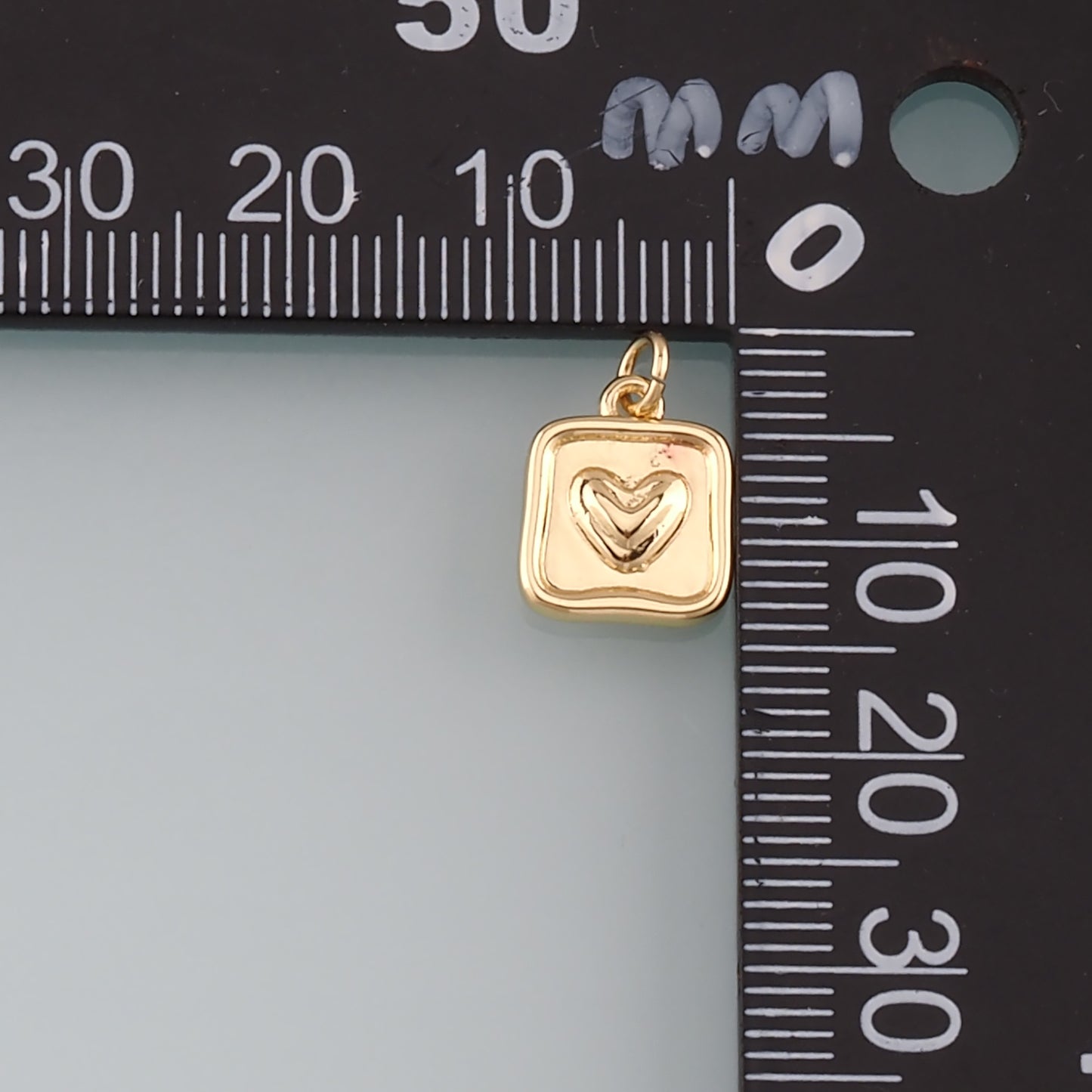Gold Heart Charms,18K Gold Filled Heart Pendant,Dainty Heart Charm Bracelet Necklace for DIY Jewelry Making Supply