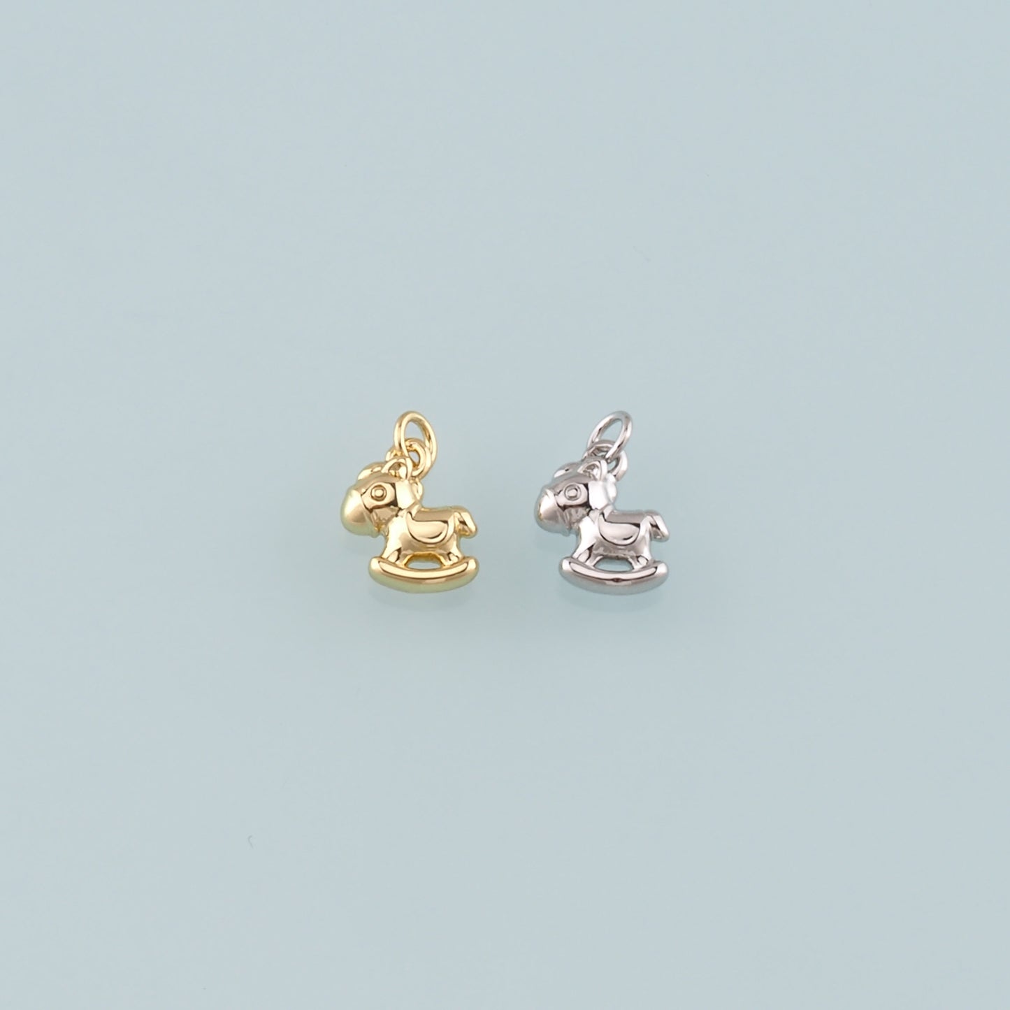 18K Gold Filled Trojan Horse Pendant,Dainty Trojan Horse Charm Bracelet Necklace for DIY Jewelry Making Supply