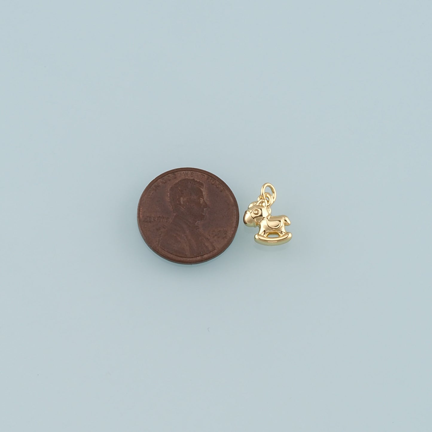 18K Gold Filled Trojan Horse Pendant,Dainty Trojan Horse Charm Bracelet Necklace for DIY Jewelry Making Supply
