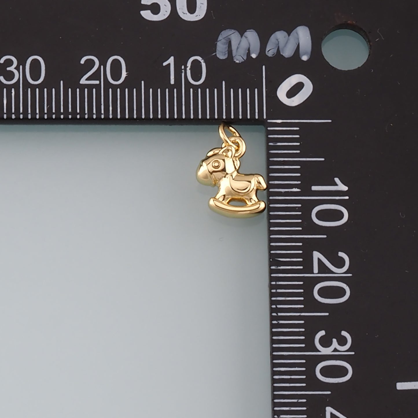 18K Gold Filled Trojan Horse Pendant,Dainty Trojan Horse Charm Bracelet Necklace for DIY Jewelry Making Supply