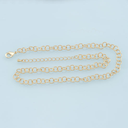 Gold Round Chain,18K Gold Filled Round for Necklace Bracelet DIY Jewelry Making Supply