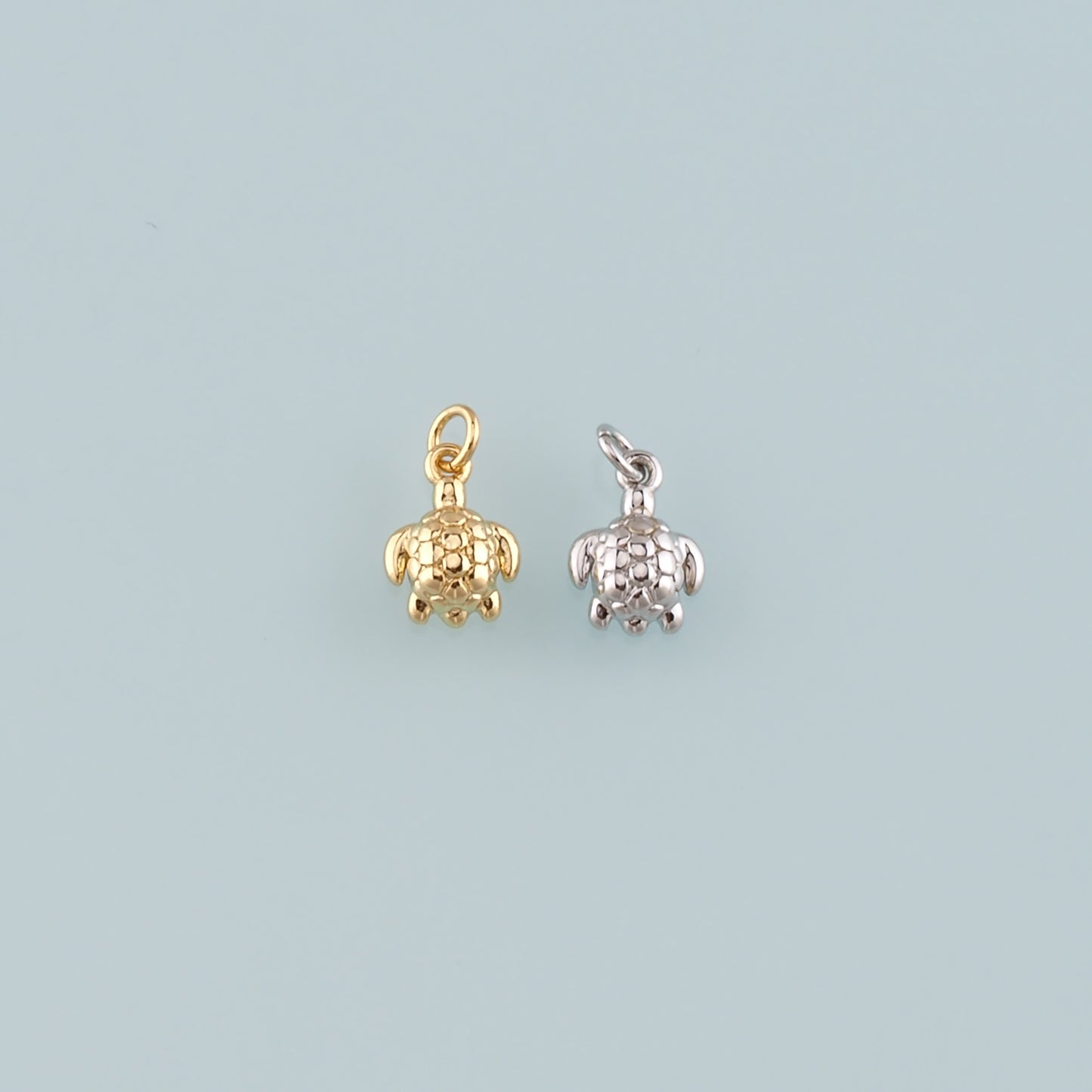 Gold Ocean Charms,18K Gold Filled Turtle Pendant,Turtle Charm Bracelet Necklace for DIY Jewelry Making Supply