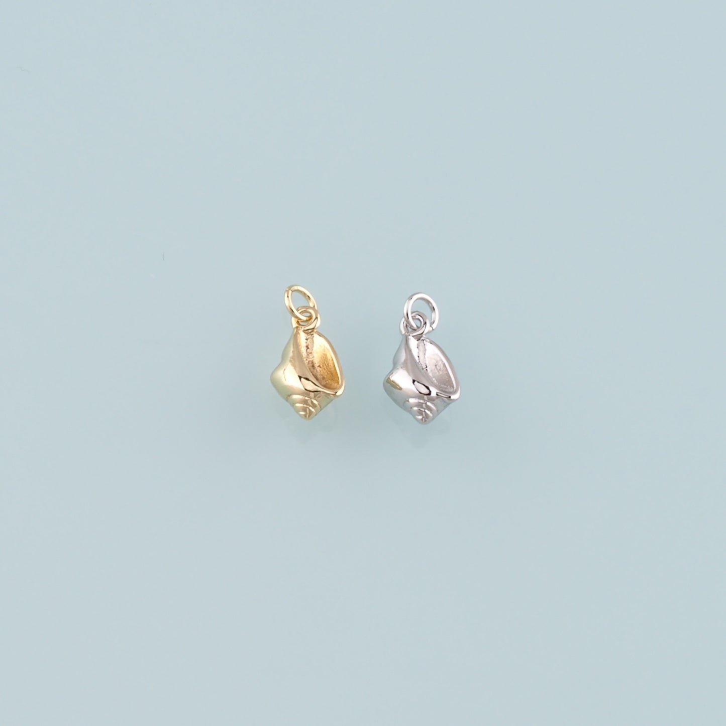 Gold Conch Charms,18K Gold Filled Shell Pendant,Conch Shell Charm Bracelet Necklace for DIY Jewelry Making Supply