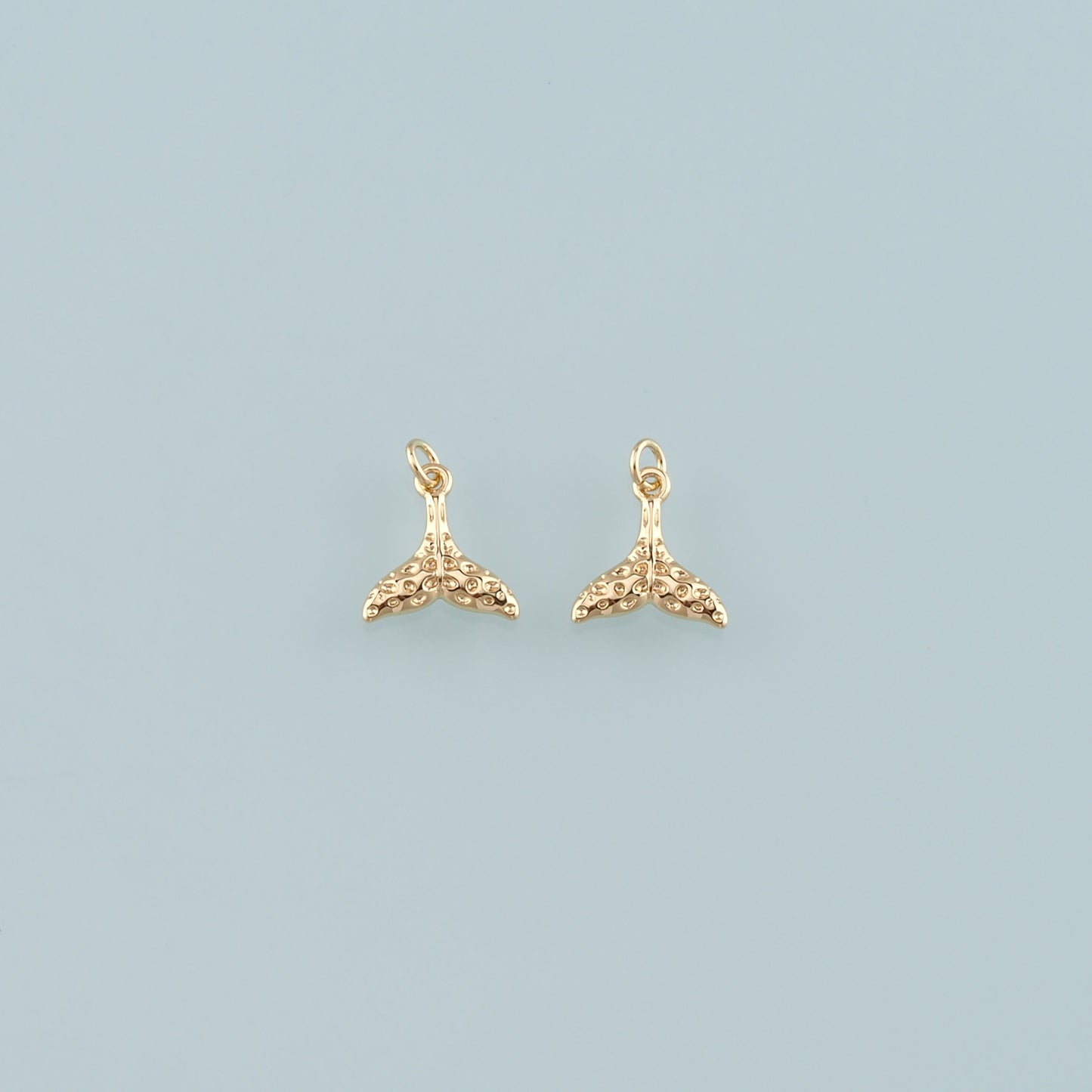 18K Gold Filled Mermaid Tail Pendant,Dainty Tail Charm Bracelet Necklace for DIY Jewelry Making Supply