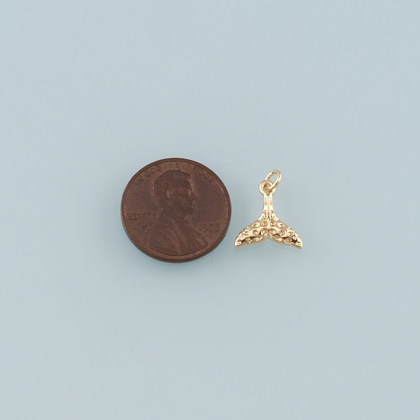 18K Gold Filled Mermaid Tail Pendant,Dainty Tail Charm Bracelet Necklace for DIY Jewelry Making Supply