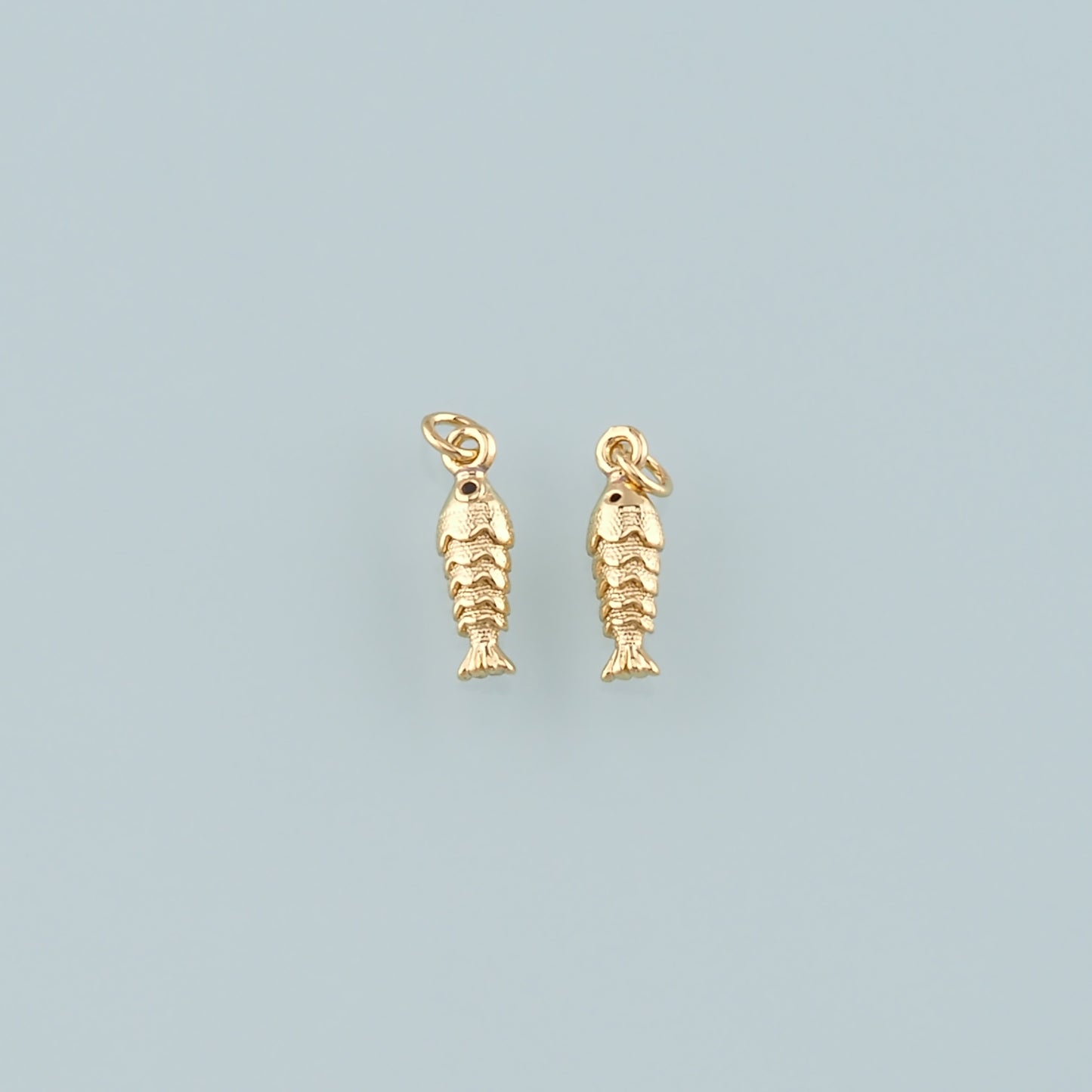 Gold Fish Charms,18K Gold Filled Fish Pendant,Ocean Charm Bracelet Necklace for DIY Jewelry Making Supply