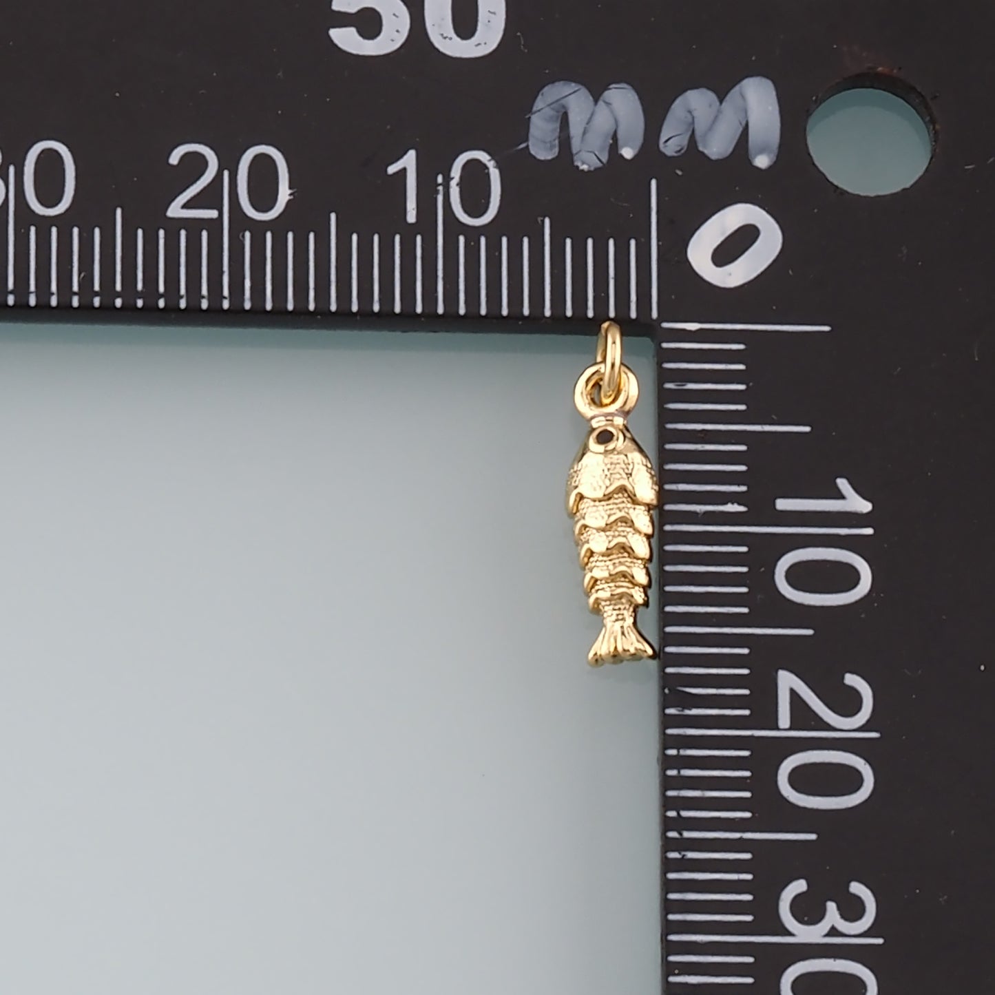 Gold Fish Charms,18K Gold Filled Fish Pendant,Ocean Charm Bracelet Necklace for DIY Jewelry Making Supply