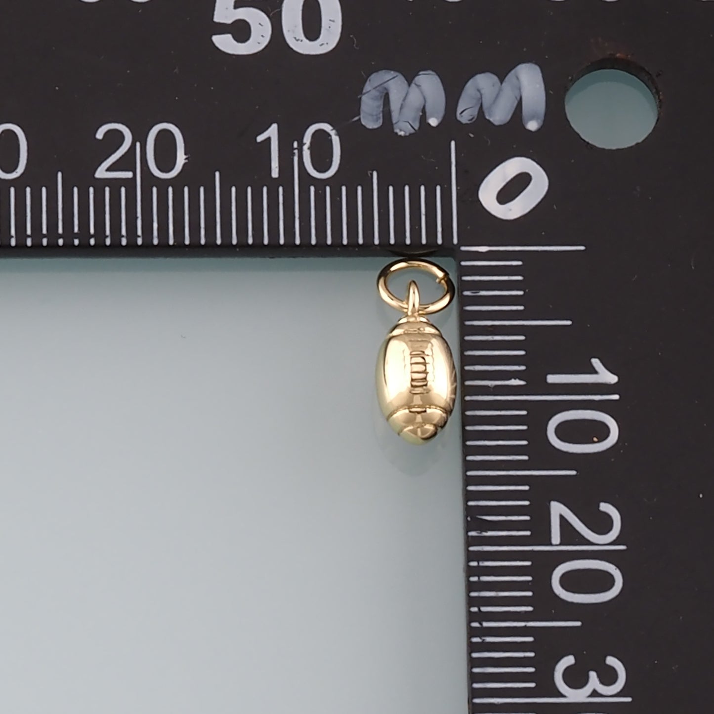 18K Gold Filled Football Pendant,Sports Charm Bracelet Necklace for DIY Jewelry Making Supply