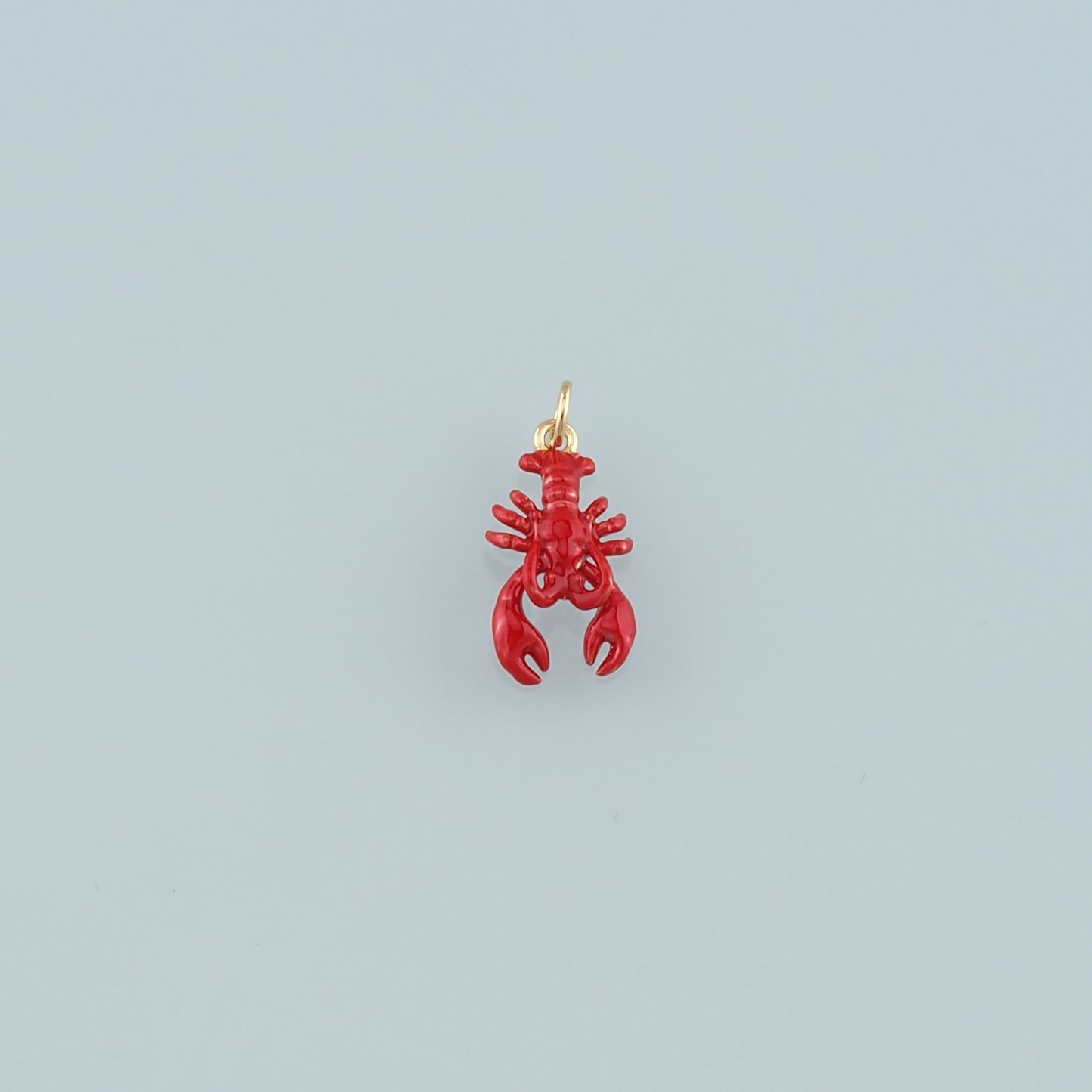 Cute Lobster Charms,18K Gold Filled Enamel Lobster Pendant,Kawaii Ocean Charm Bracelet Necklace for DIY Jewelry Making Supply
