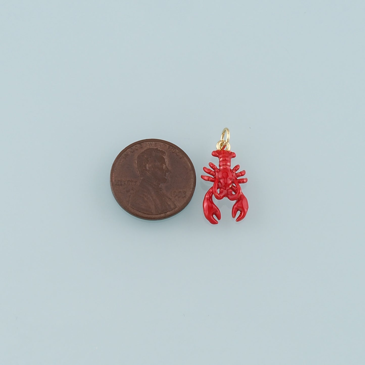 Cute Lobster Charms,18K Gold Filled Enamel Lobster Pendant,Kawaii Ocean Charm Bracelet Necklace for DIY Jewelry Making Supply