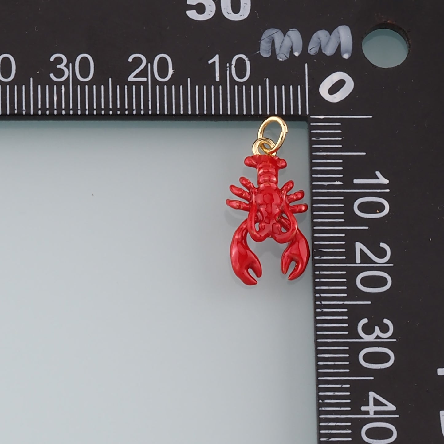 Cute Lobster Charms,18K Gold Filled Enamel Lobster Pendant,Kawaii Ocean Charm Bracelet Necklace for DIY Jewelry Making Supply