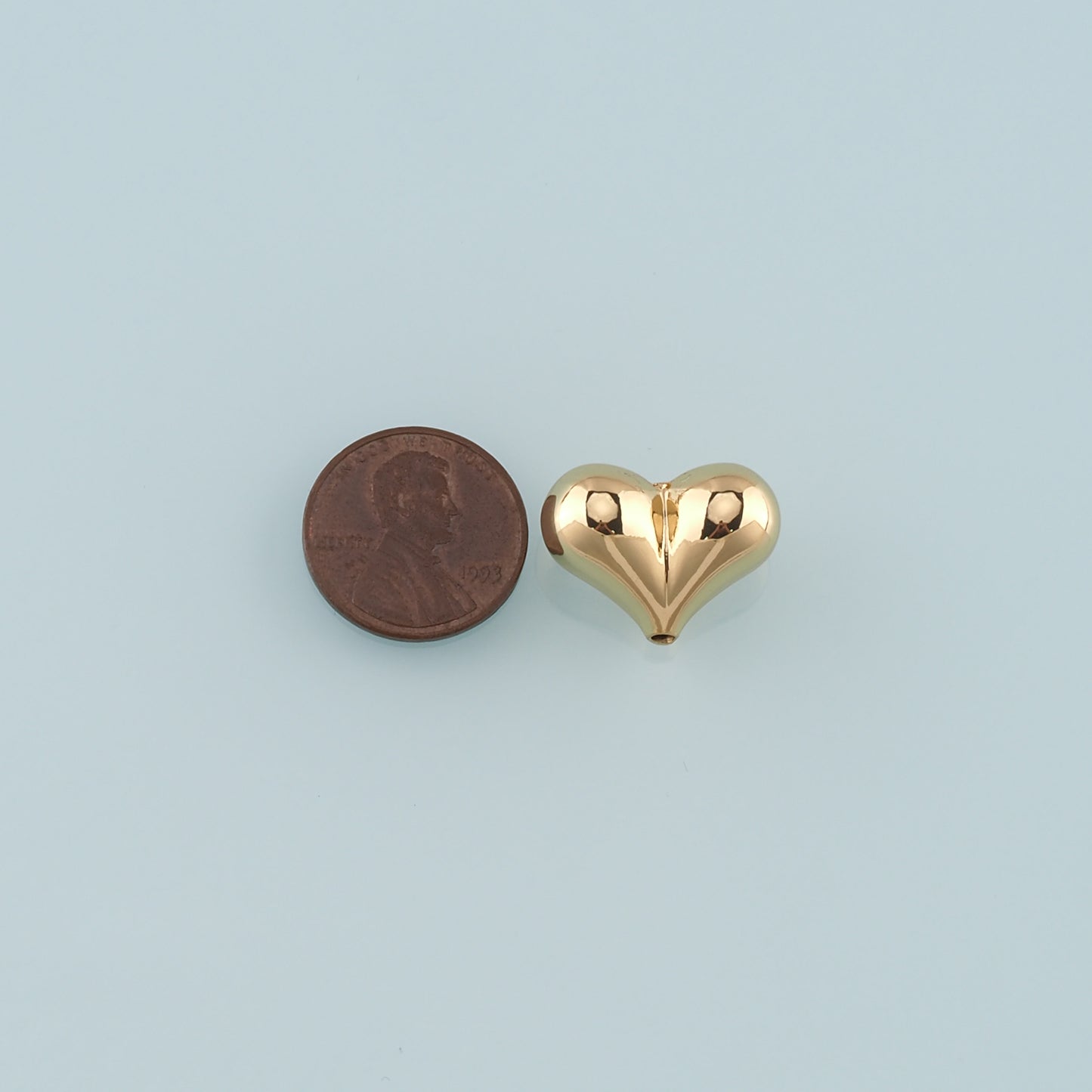 18K Gold Filled Heart Pendant,Fluffy Heart Charm Bracelet Necklace for DIY Jewelry Making Supply