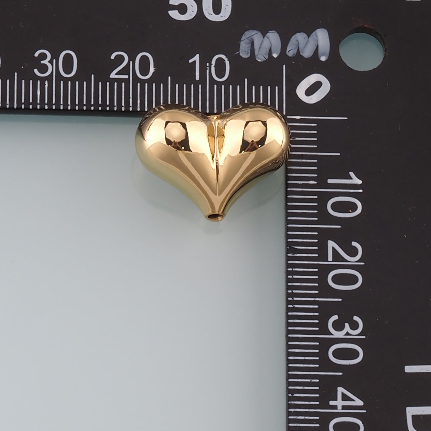 18K Gold Filled Heart Pendant,Fluffy Heart Charm Bracelet Necklace for DIY Jewelry Making Supply