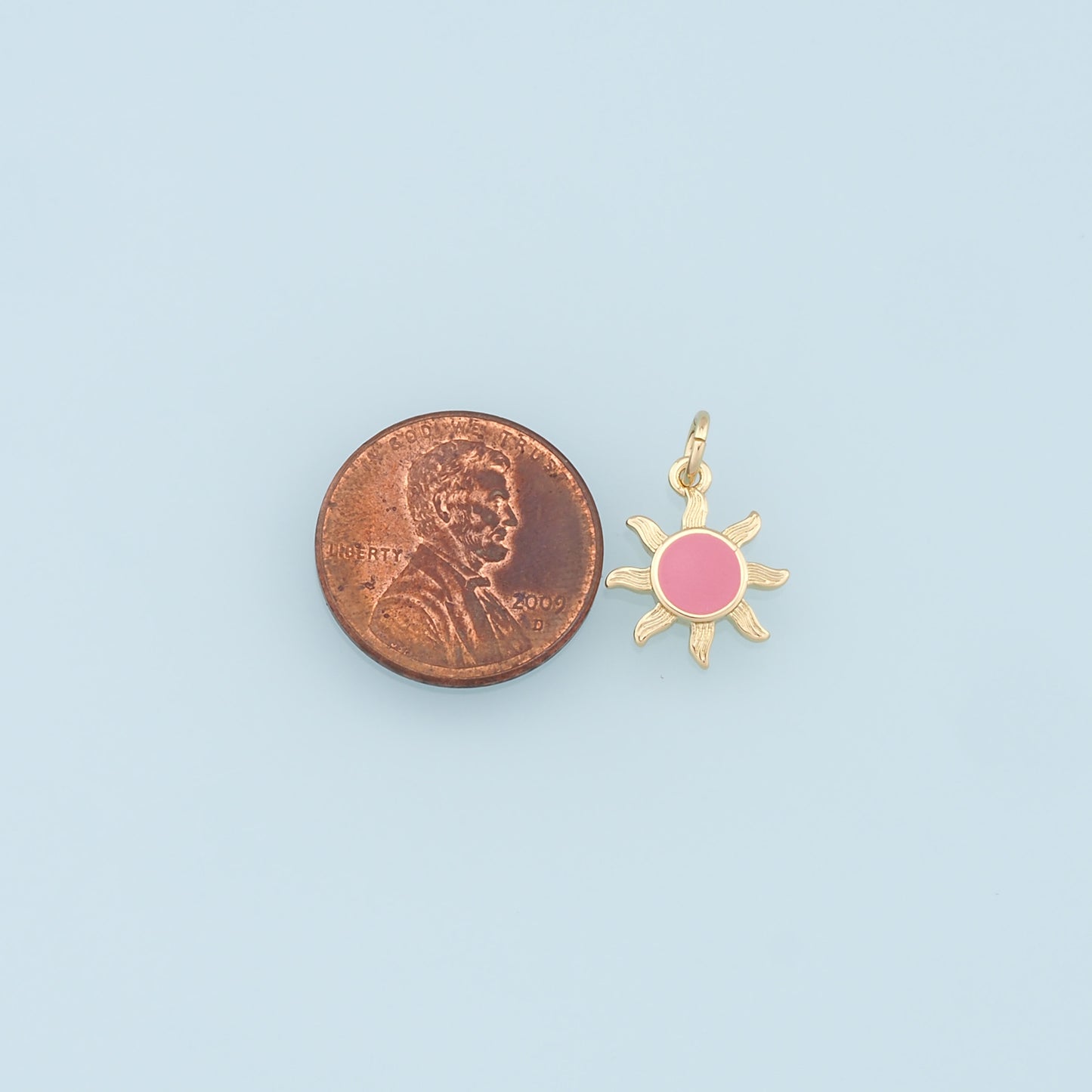 Gold Sun Charms,18K Gold Filled Sun Pendant,Enamel Sun Charm Bracelet Necklace for DIY Jewelry Making Supply